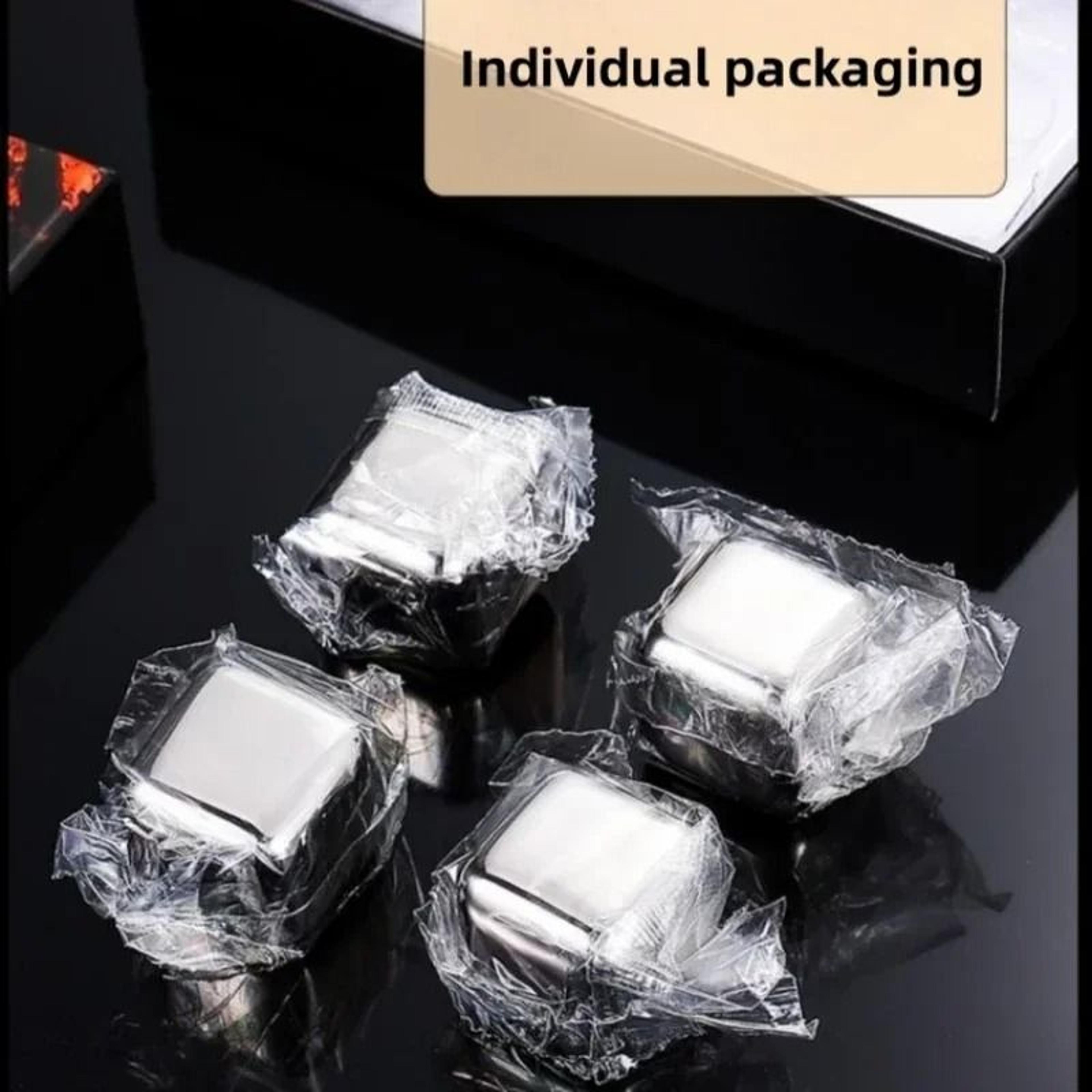 Premium 6Piece Stainless Steel Ice Block Set  Reusable Chilling Stones For Whiskey  Wine 4