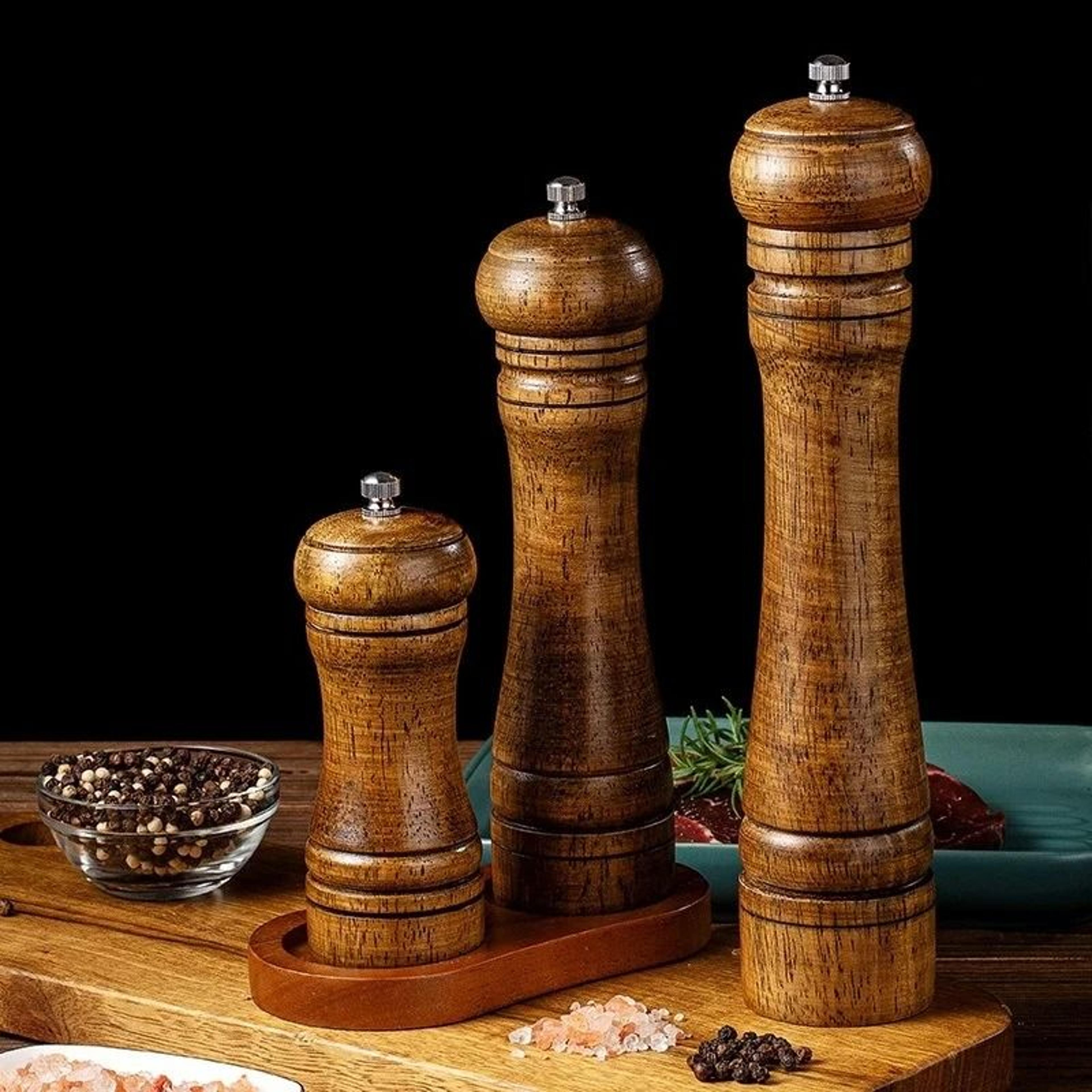 Premium Rubber Wood Pepper Grinder  Manual Spice  Cumin Mill With Ceramic Core 1