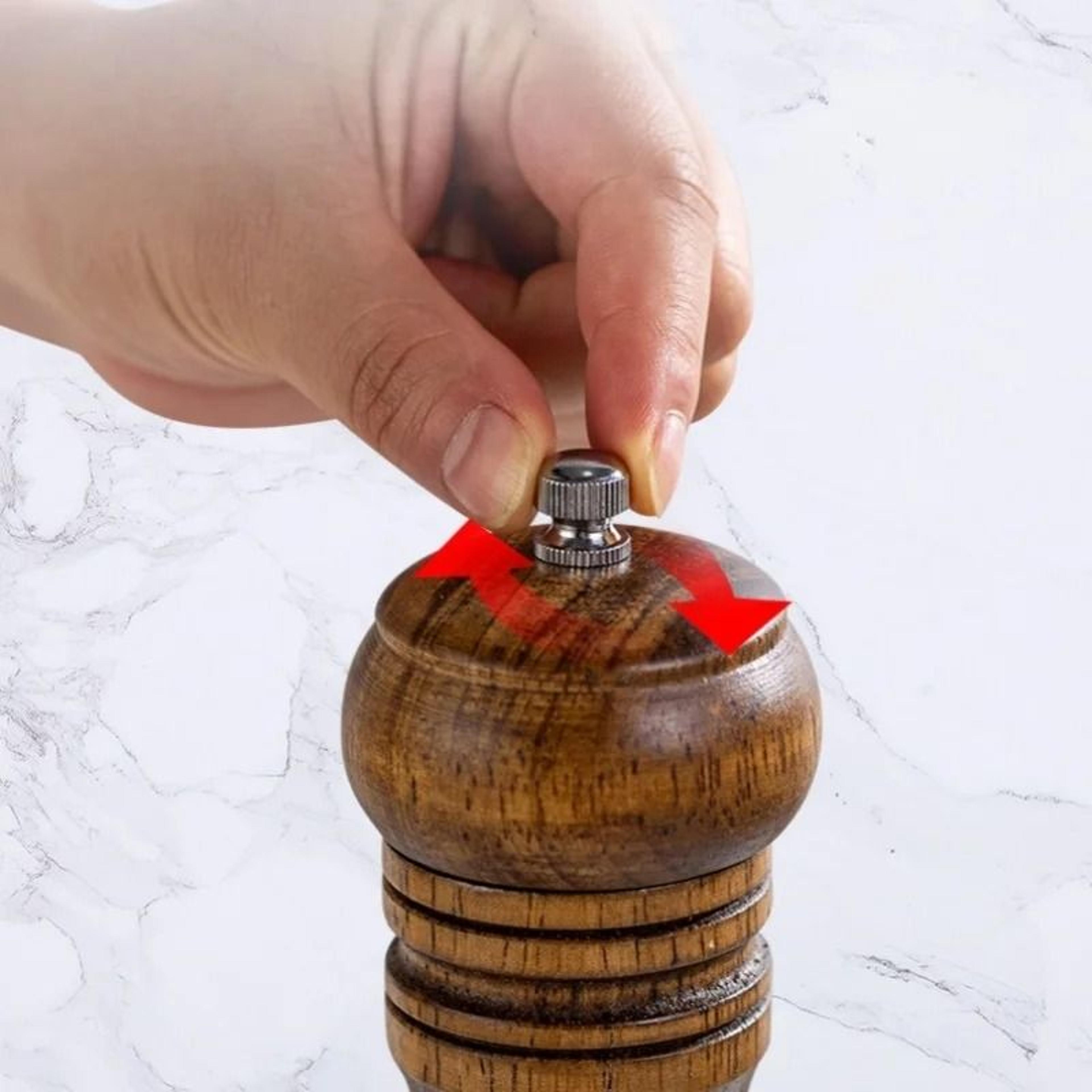 Premium Rubber Wood Pepper Grinder  Manual Spice  Cumin Mill With Ceramic Core 4