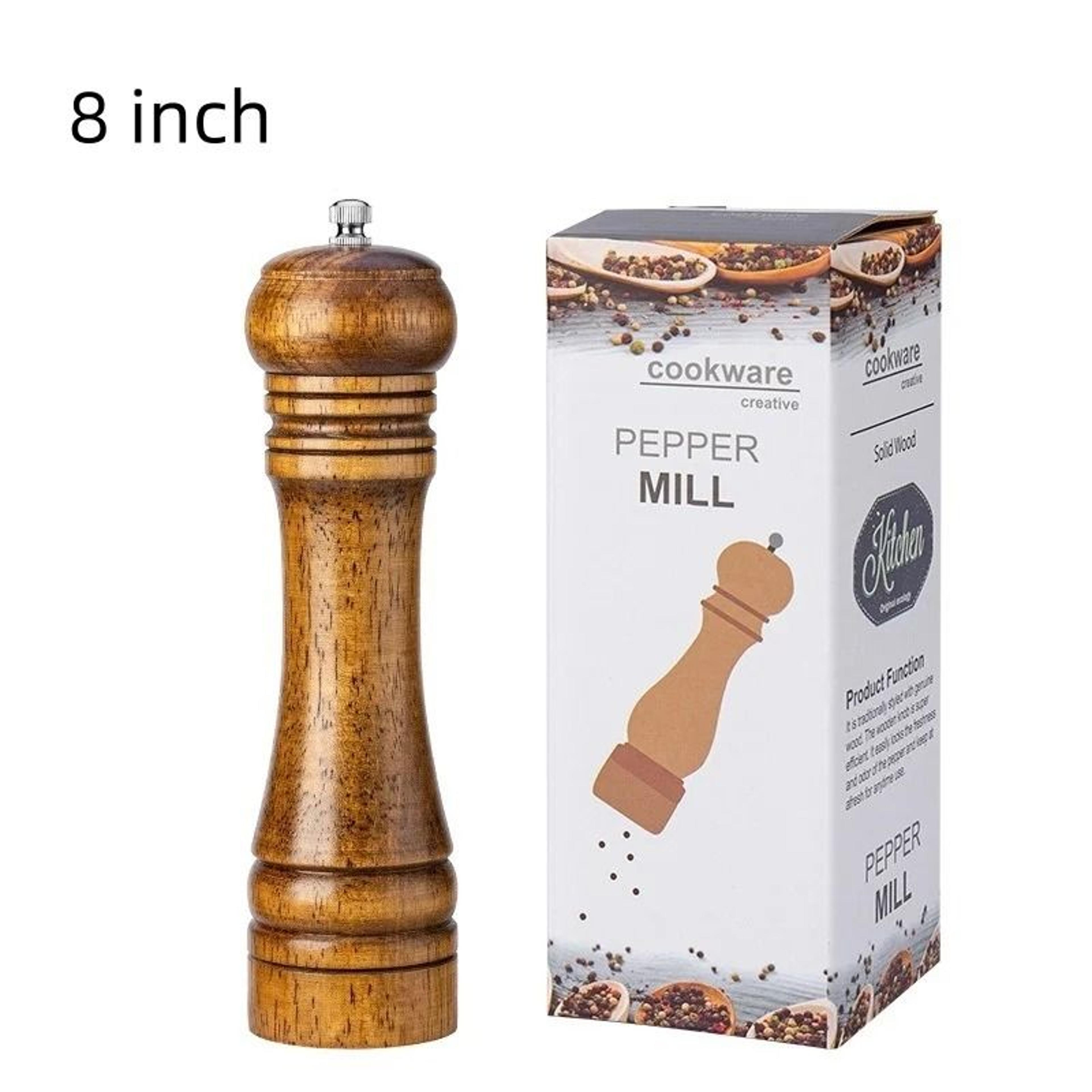 Premium Rubber Wood Pepper Grinder  Manual Spice  Cumin Mill With Ceramic Core 7