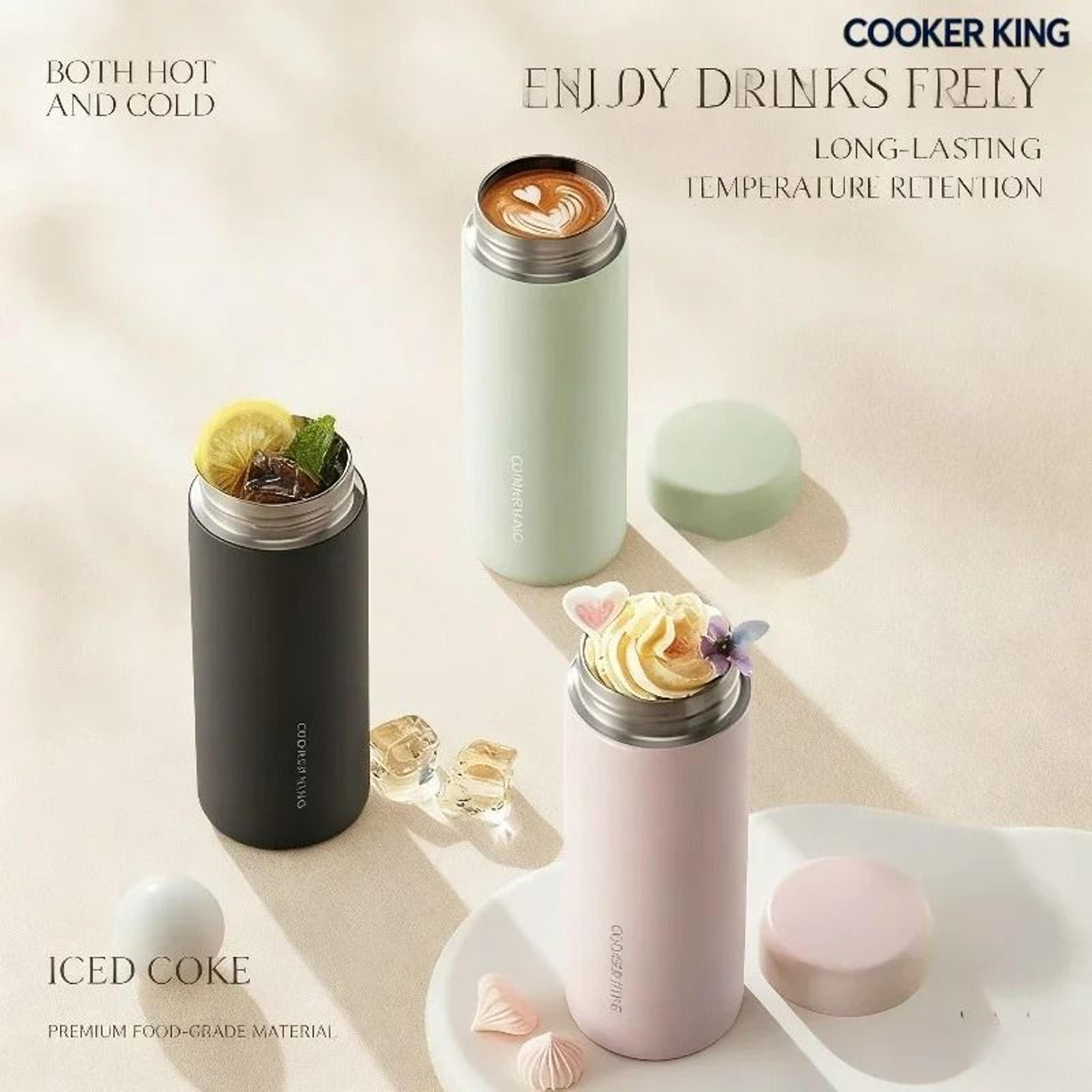 COOKER KING 360ml Vacuum Flask  Stainless Steel Thermal Coffee Mug  Portable Bicycle Water Bottle 3