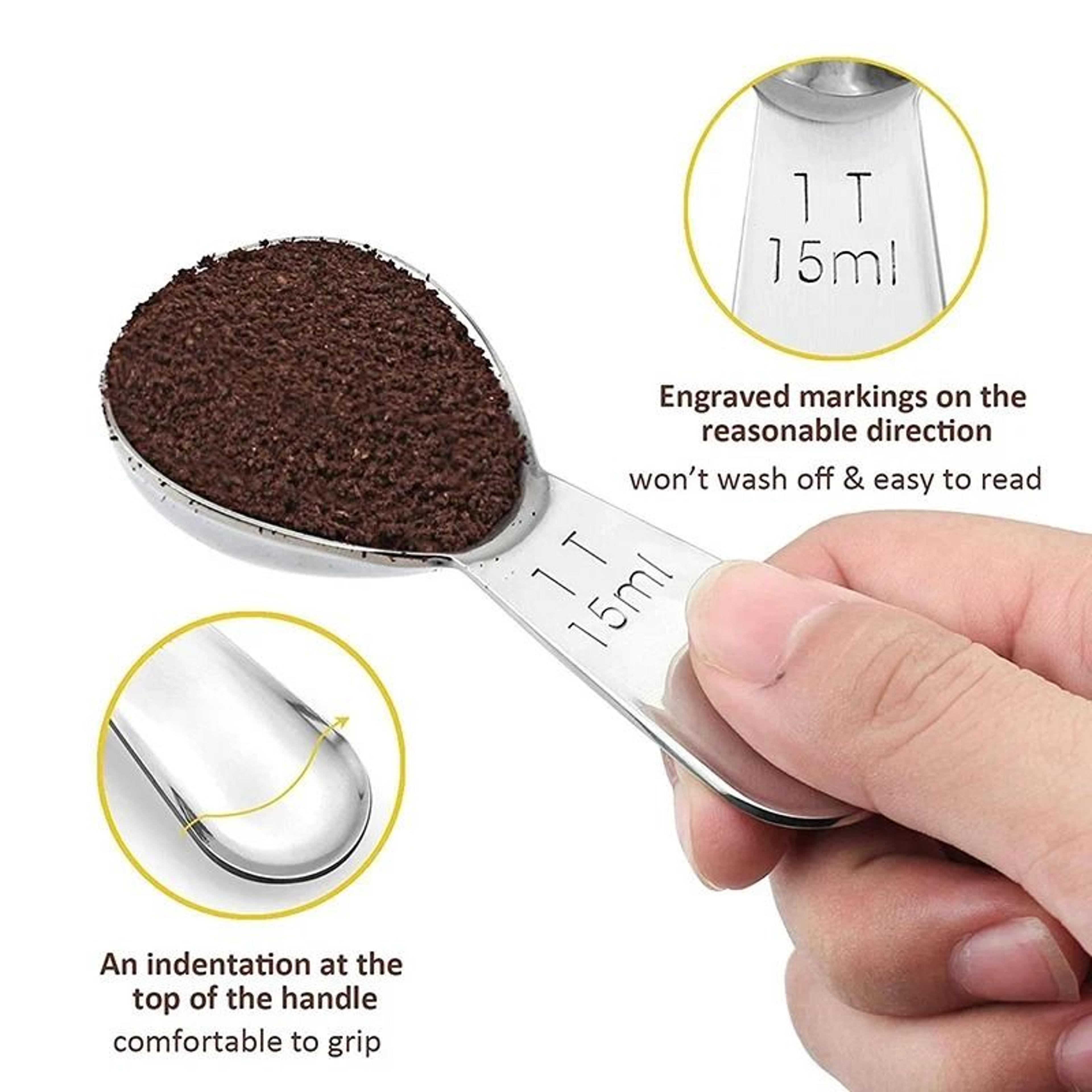 JUSTINLAU Stainless Steel Coffee Measuring Spoon  Precision Powder  Bean Scoop With Scale 2