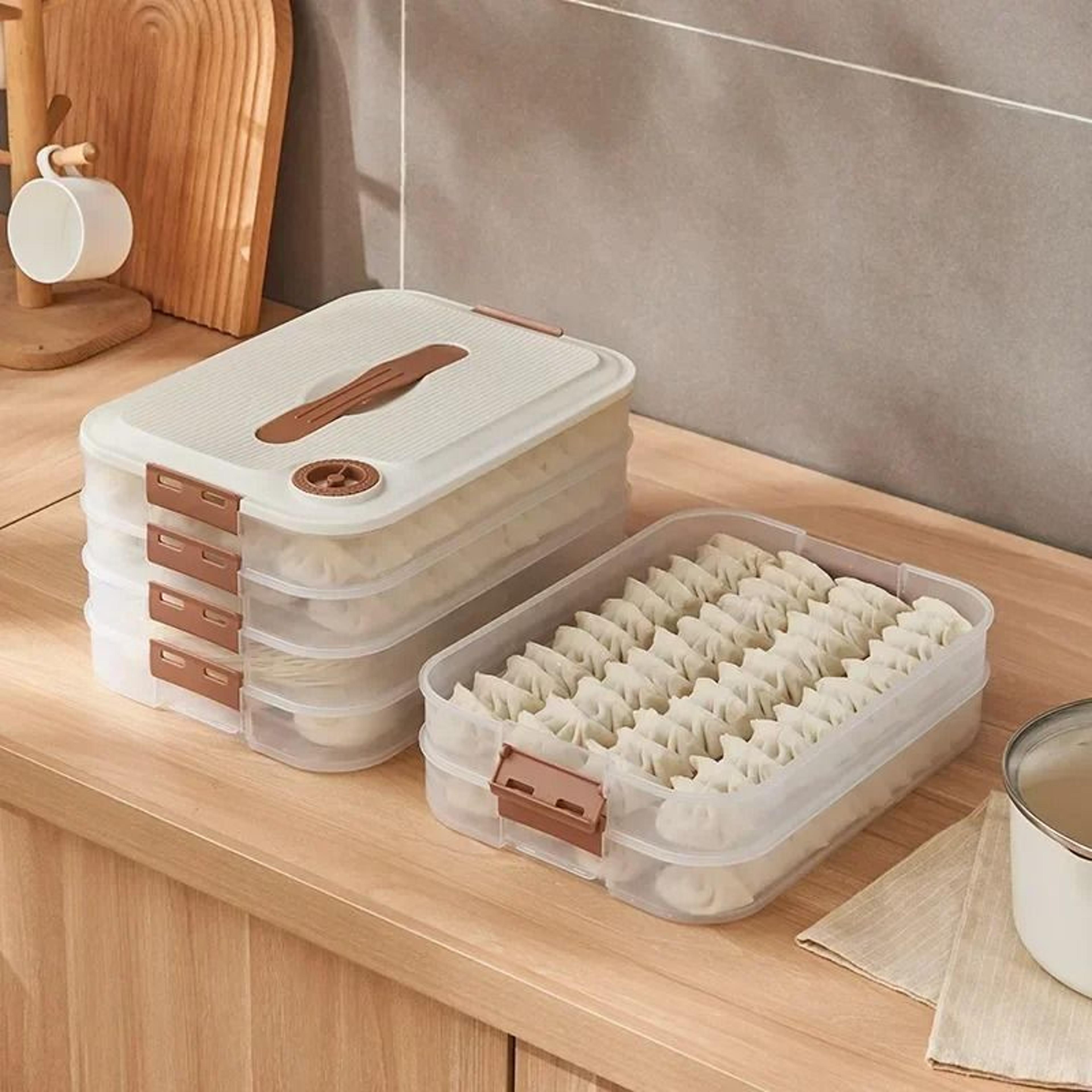 Stackable Refrigerator Storage Box  Transparent Dumpling Preservation  Quick Freezing Container 0