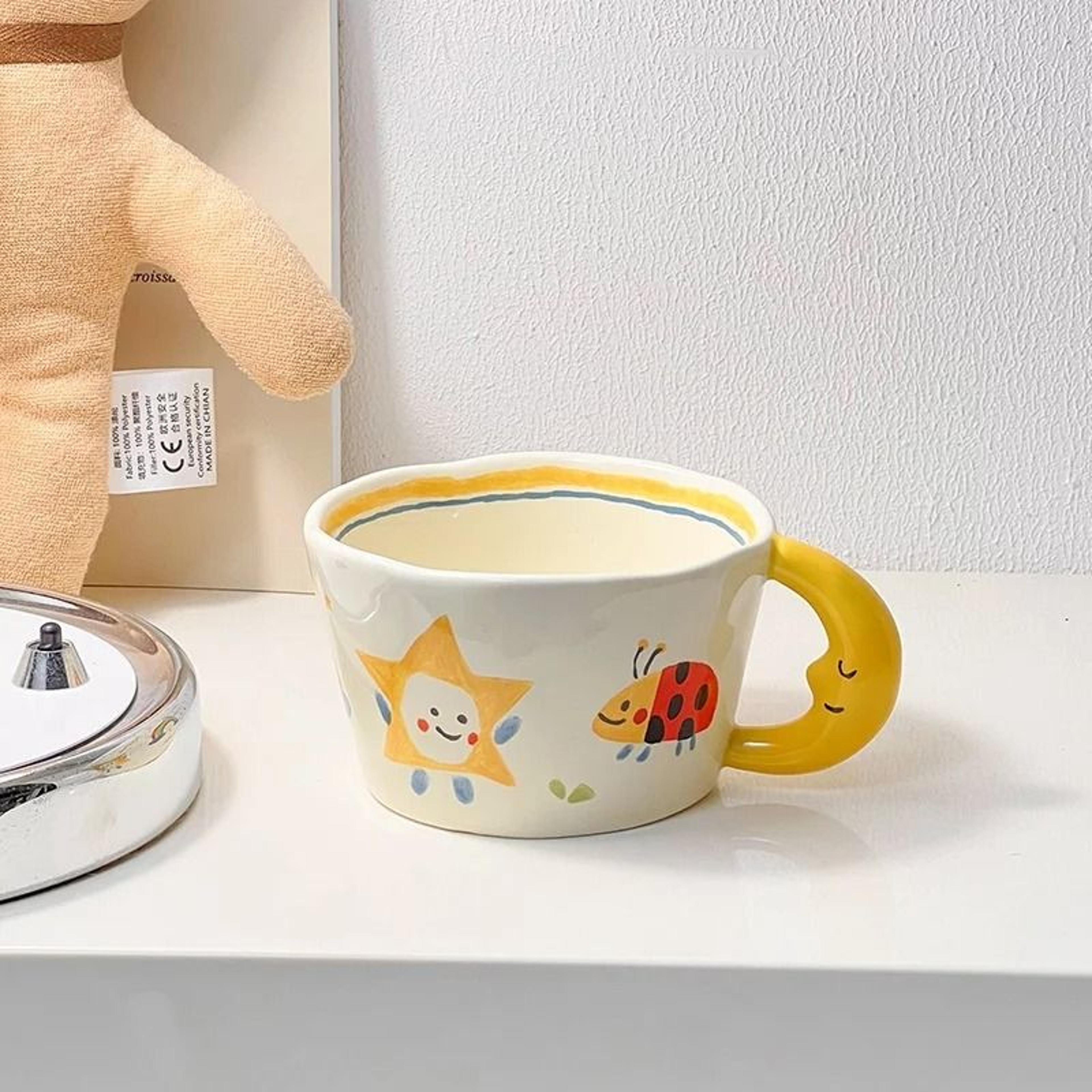 300ML Korean Style HandPainted Ceramic Mug  Personalized Birthday Gift Couple Cup 3