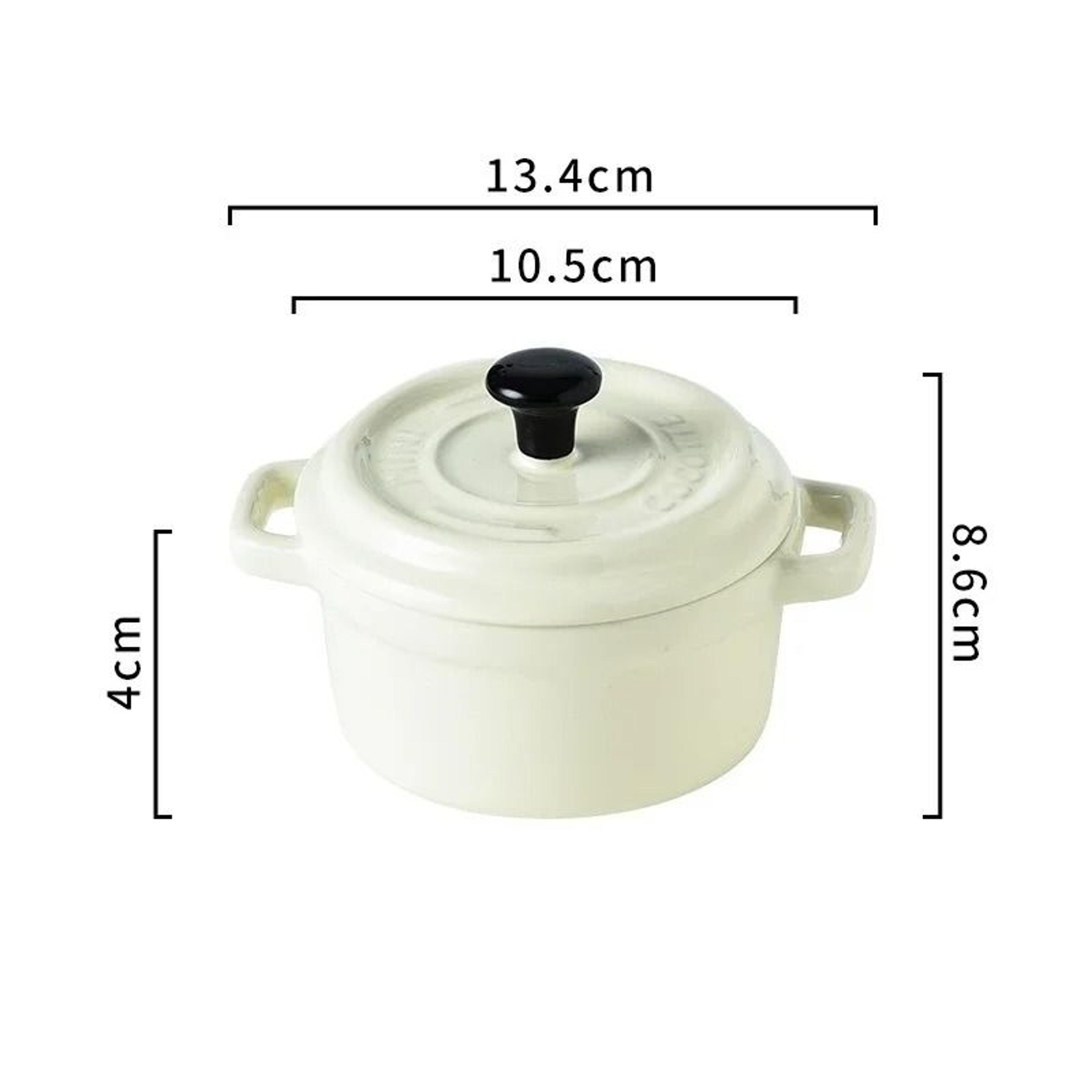 200ML Mini Ceramic Casserole Dish  Oven Safe Ramekin With Lid  Handles 5
