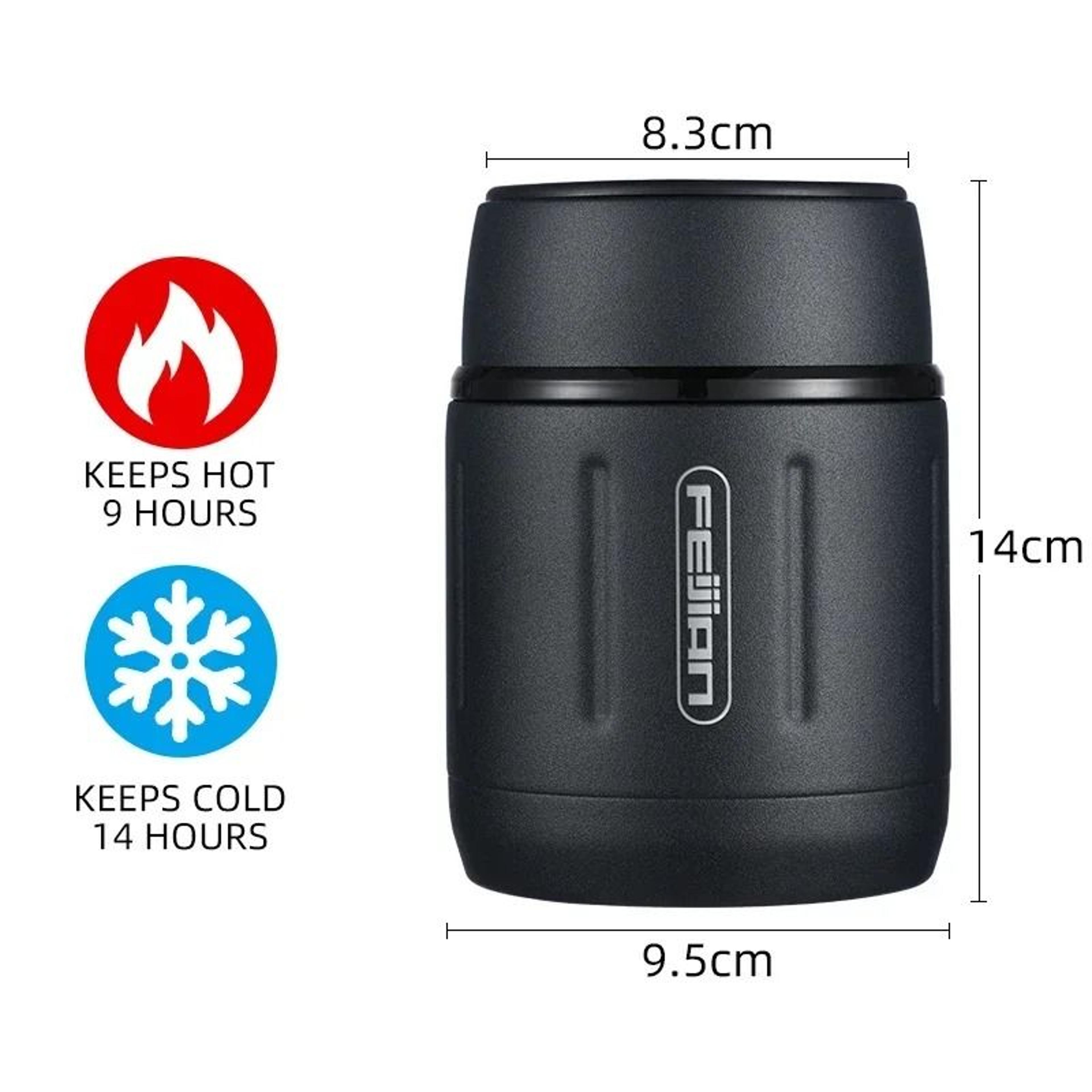 FEIJIAN 500ml Portable Vacuum Insulated Food Jar  Premium 316 Stainless Steel Lunch Box With Spoon 5