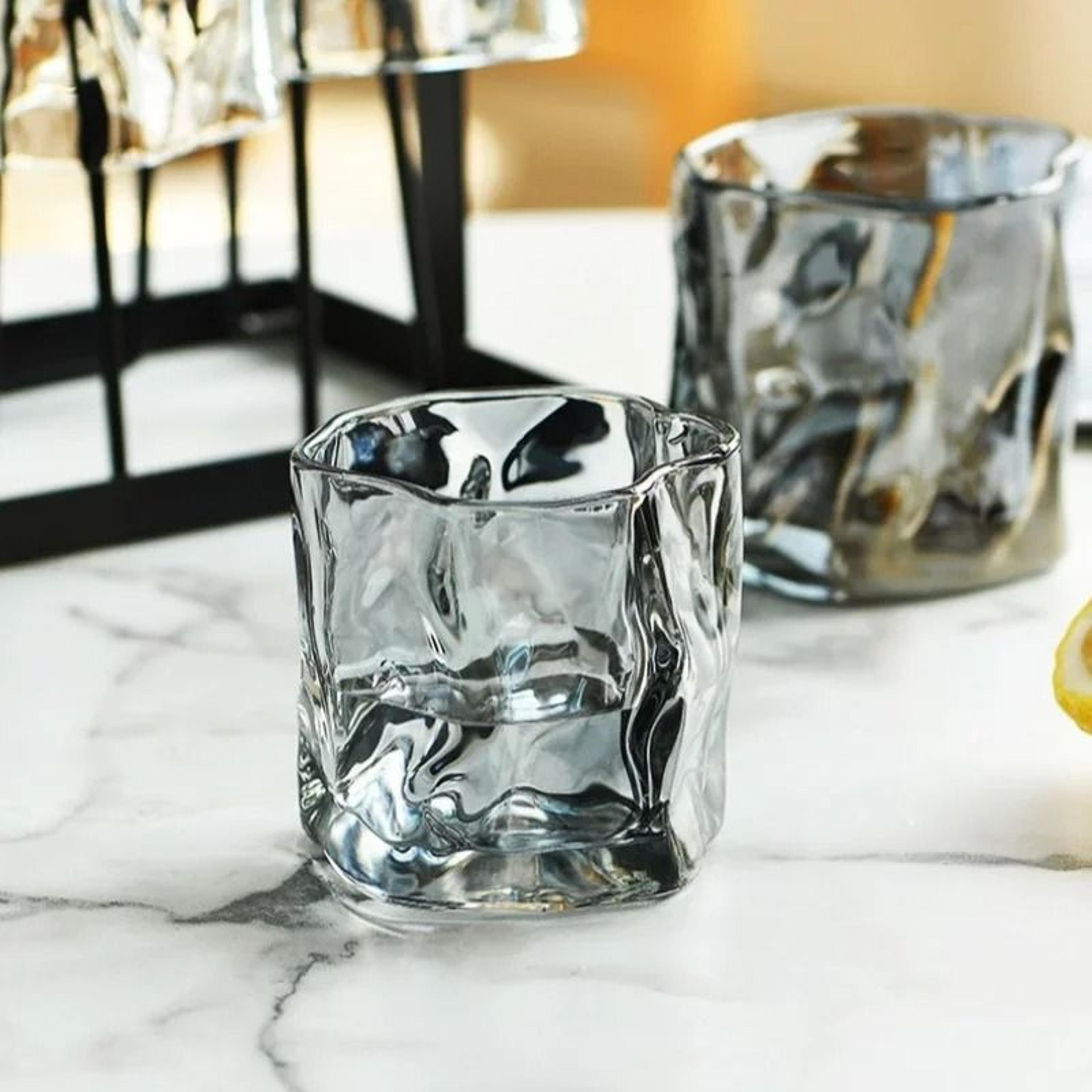 Artisanal Glacier Glass Mug  190ml Irregular Whiskey  Coffee Cup 4