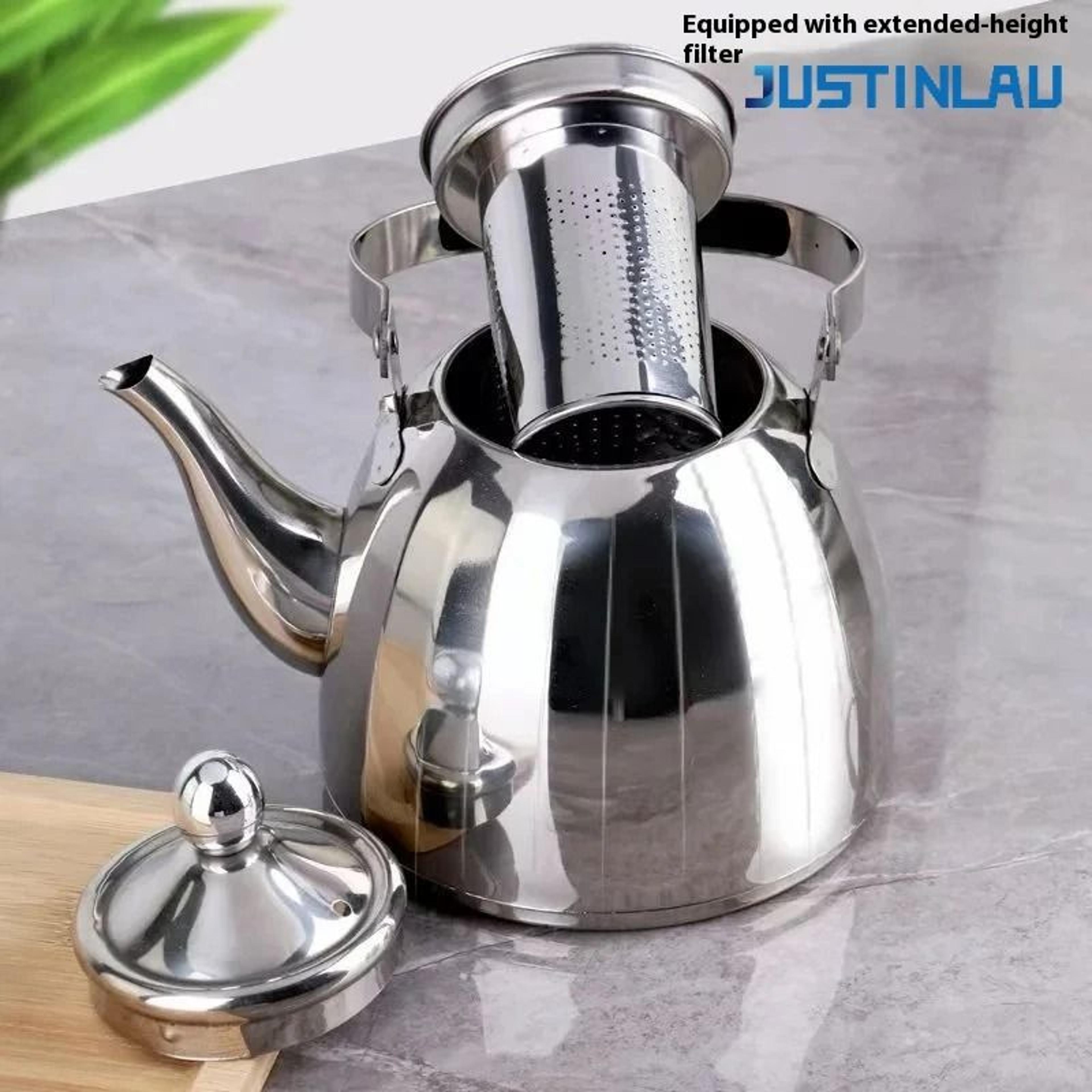 stainless steel tea pot with filter – 1l/1.5l/2l large capacity flower teapot