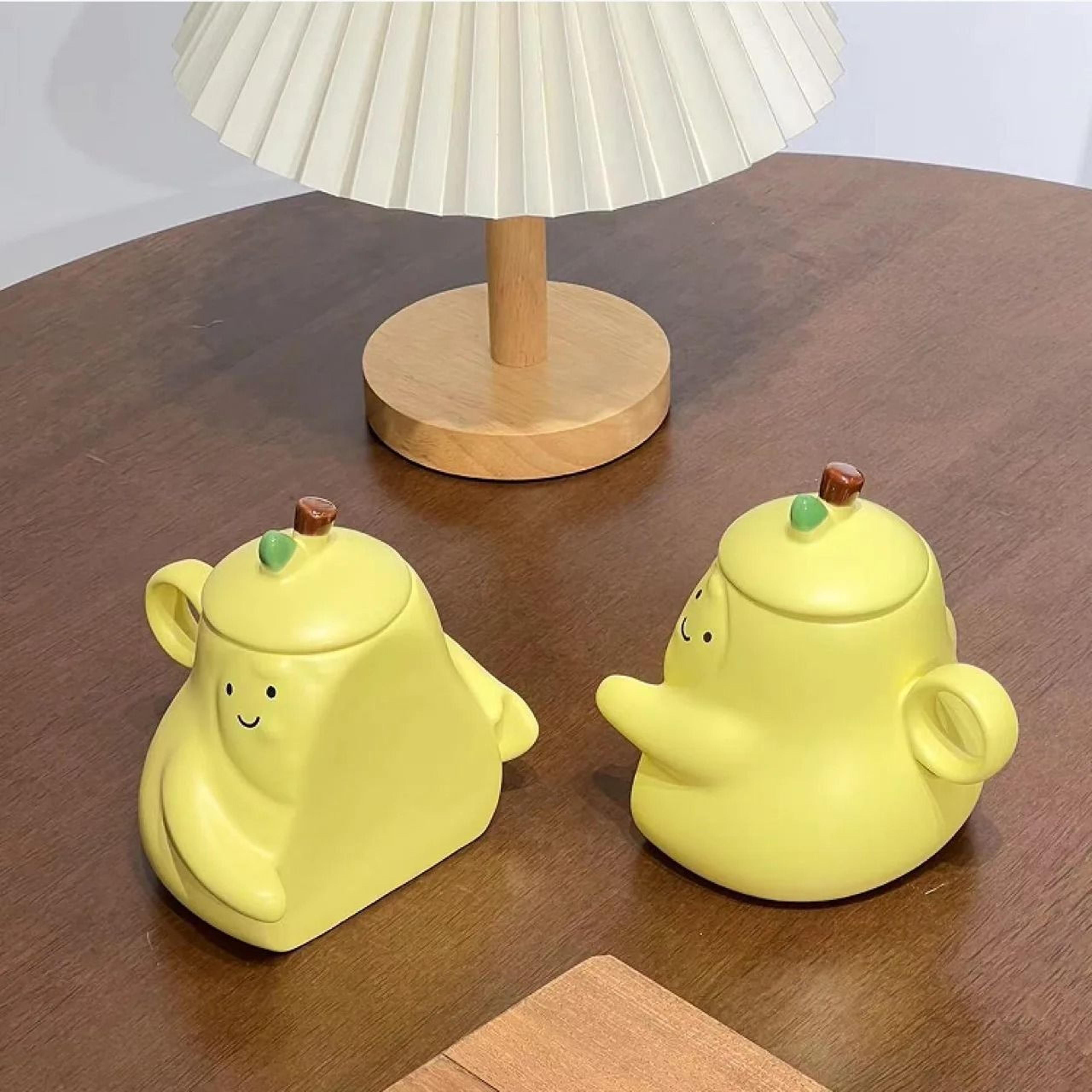 Hugging Pear Ceramic Couple Mugs  Creative Never To Be Separated Gift Set 1