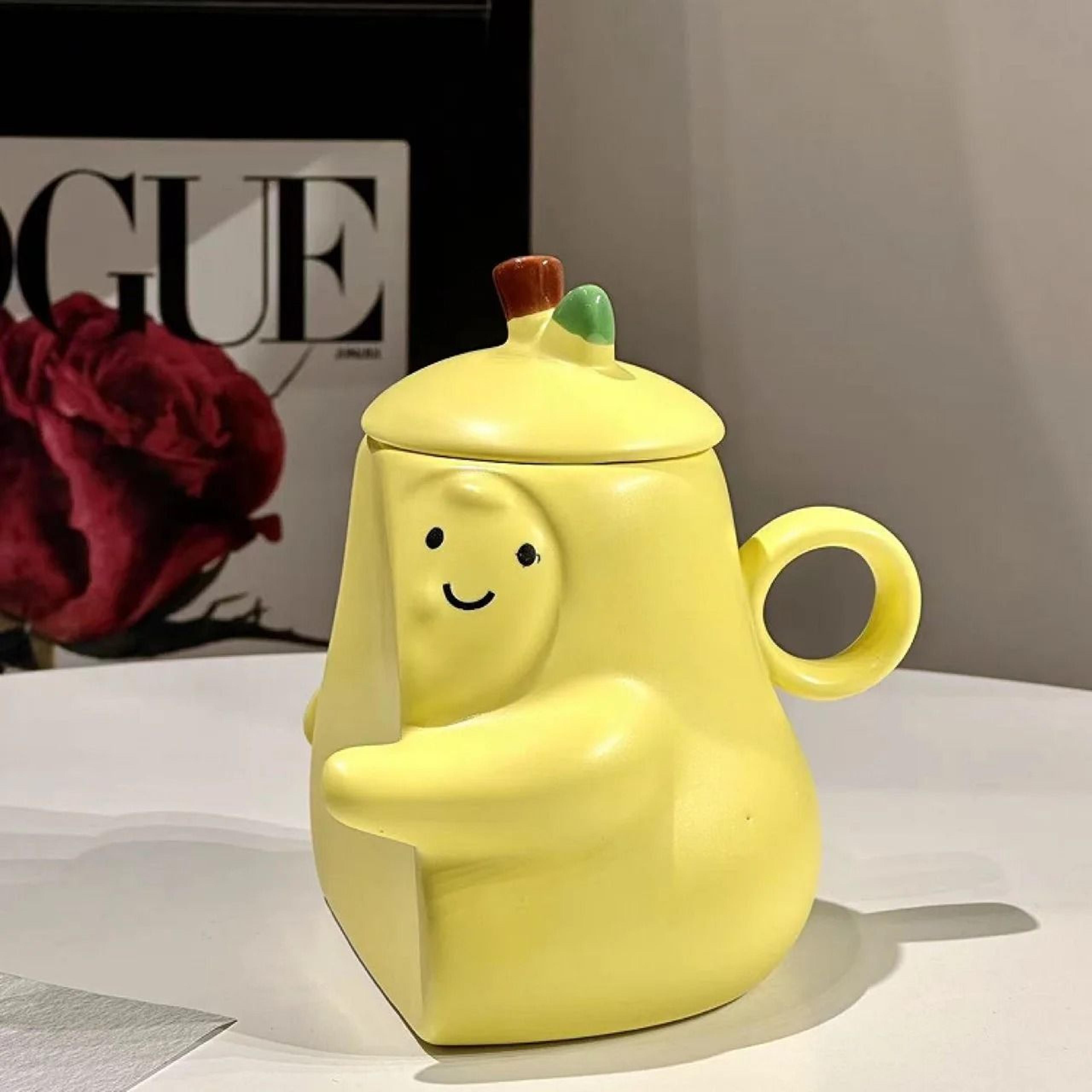 Hugging Pear Ceramic Couple Mugs  Creative Never To Be Separated Gift Set 2