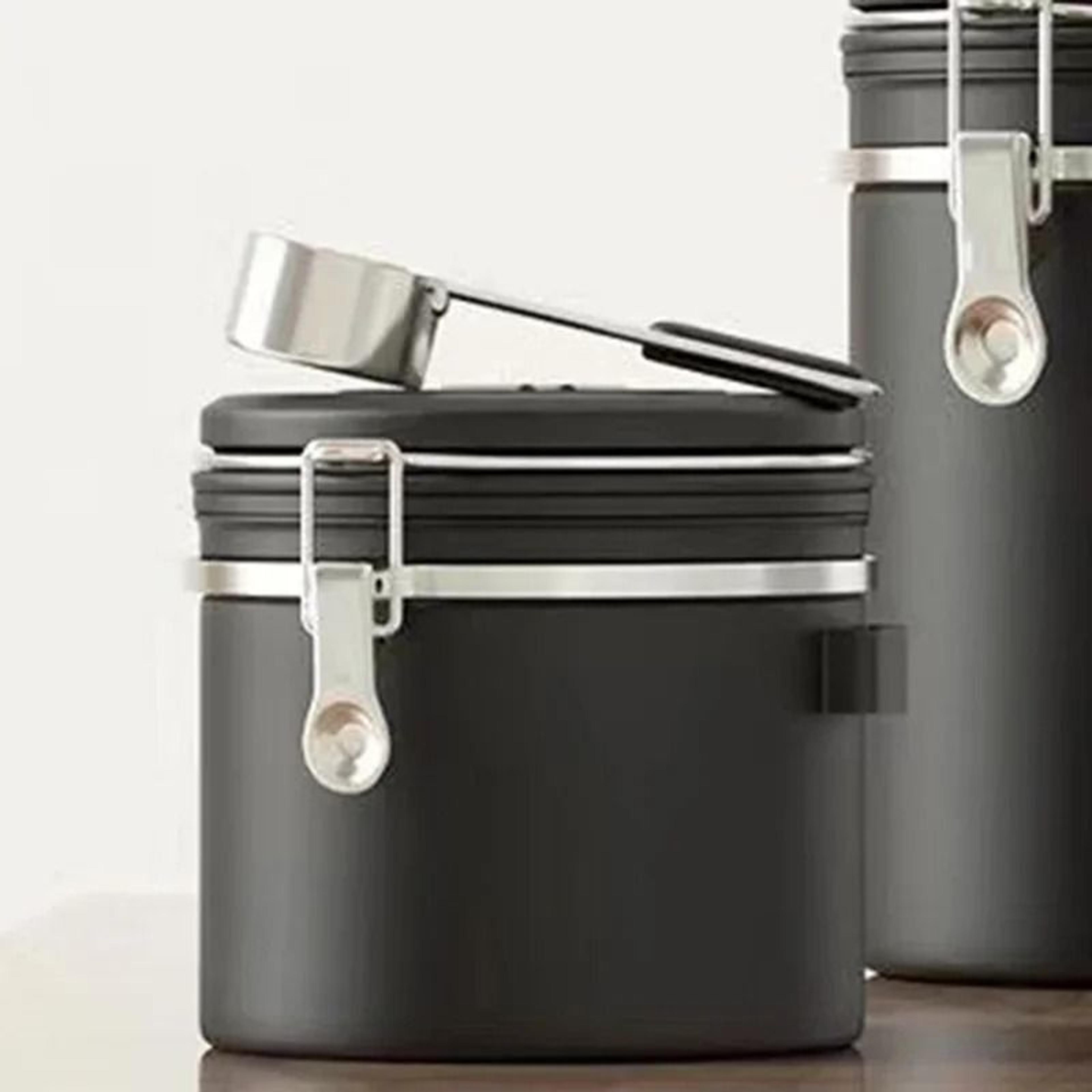 Stainless Steel Coffee Beans Vacuum Storage Jar  Large Capacity Airtight Container With Spoon 12