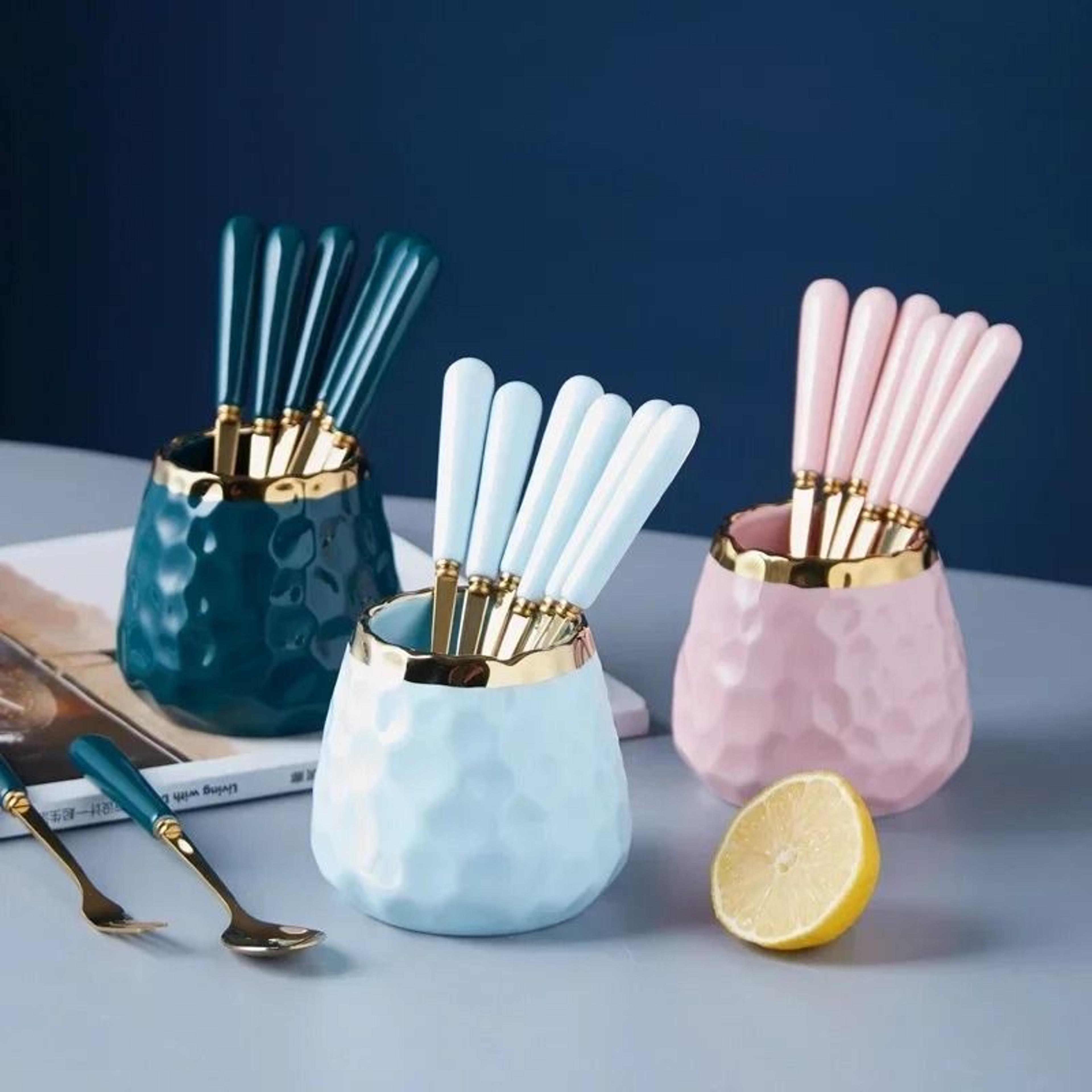 Creative Ceramic Storage Jar  Elegant Concave Stria Gold Edge Tableware For Dried Fruits  Nuts 2