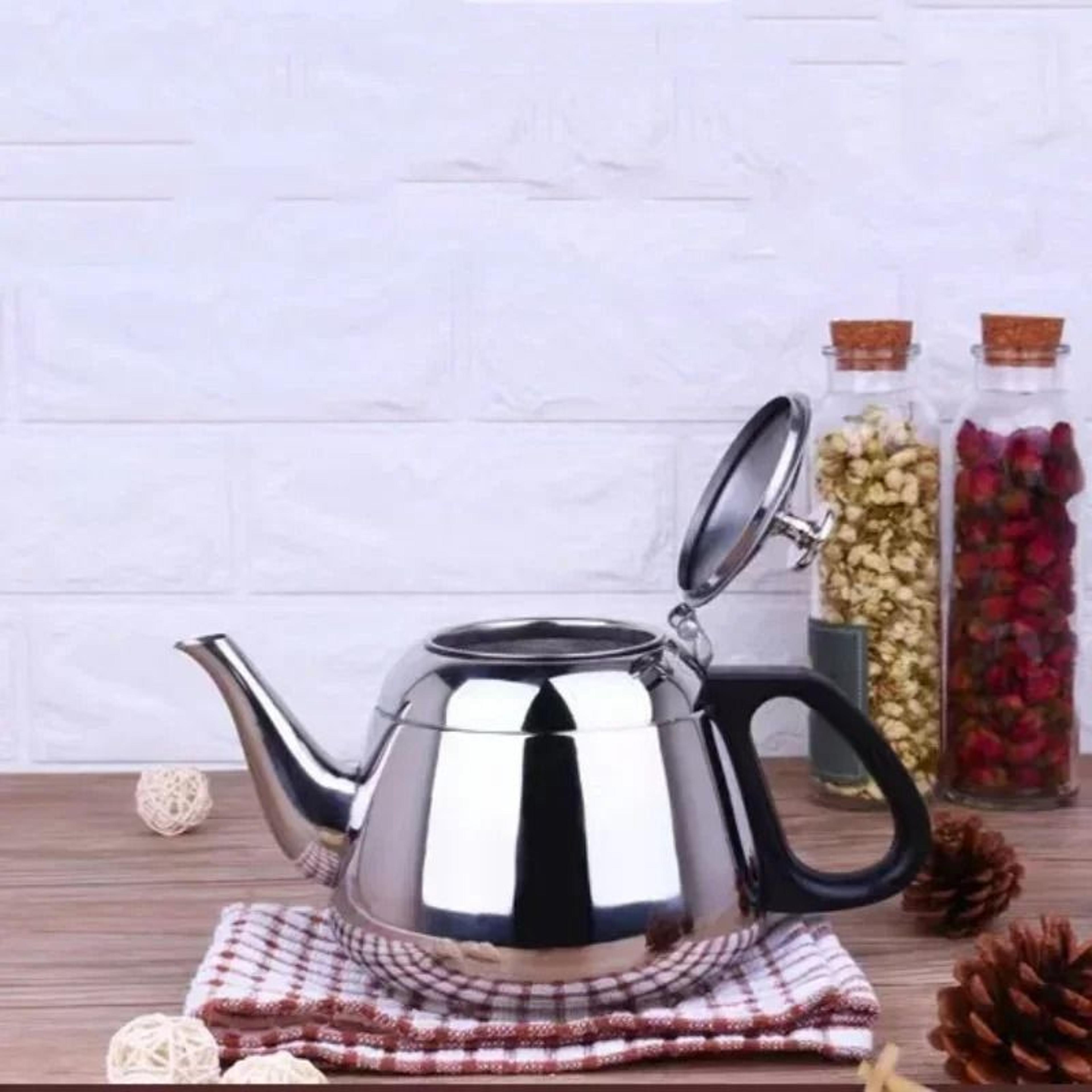Stainless Steel Teapot  Hot Water Kettle  Metal Coffee Pot With Tea Strainer 4