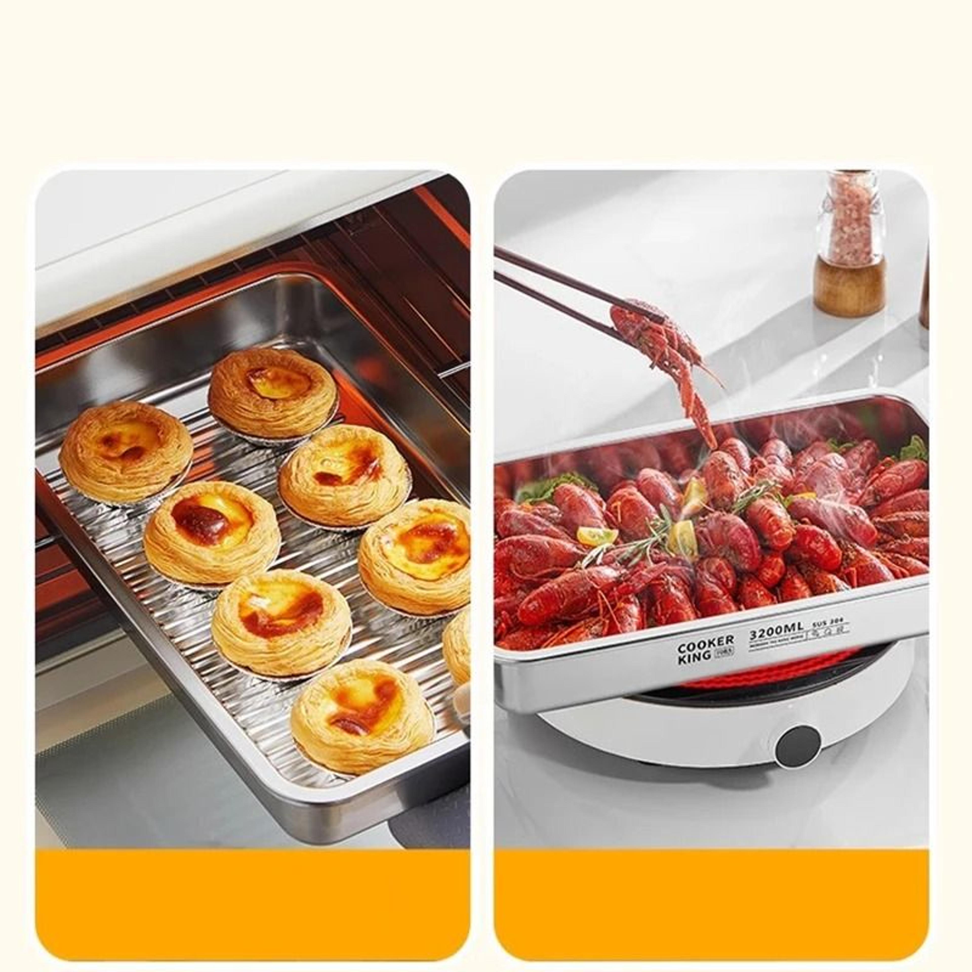COOKER KING Stainless Steel Food Storage Container  MultiPurpose Dumpling Tray  Refrigerator Organi 4