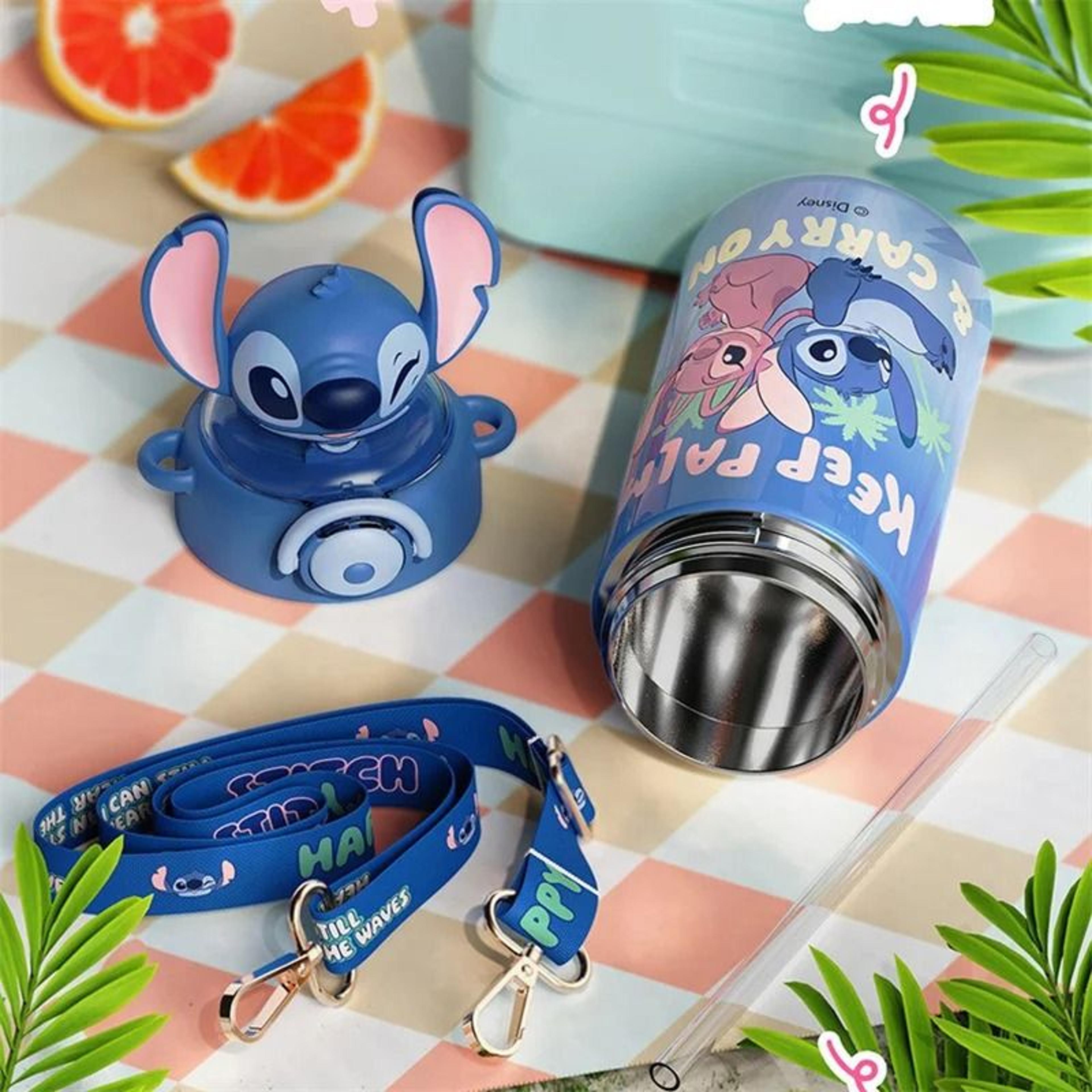 Disney Stitch 600ml Cartoon Thermos Cup  Large Capacity Stainless Steel Insulated Water Bottle 4
