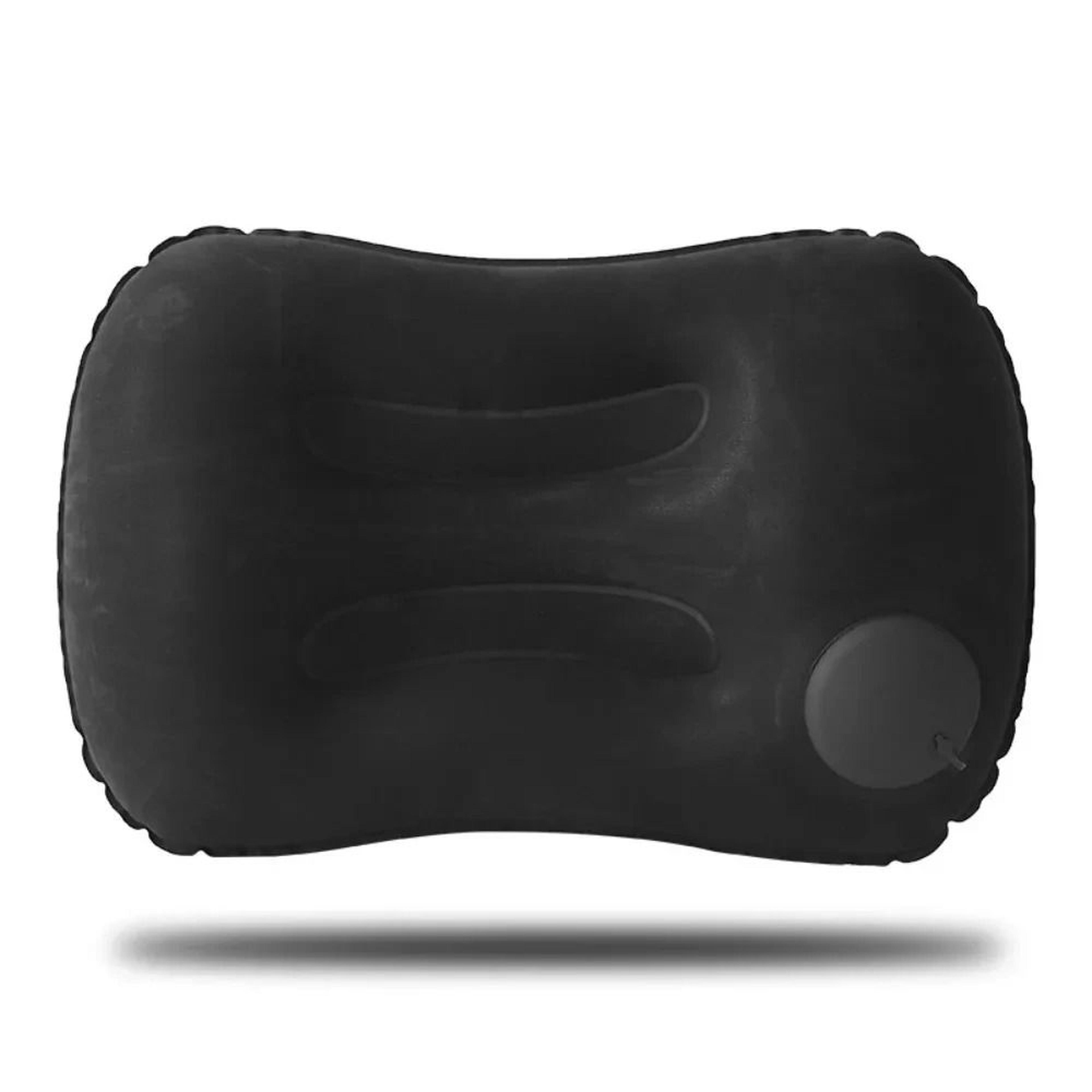 Portable Inflatable Camping Pillow  Ultra Soft Flocking Travel Pillow For Neck  Lumbar Support 3