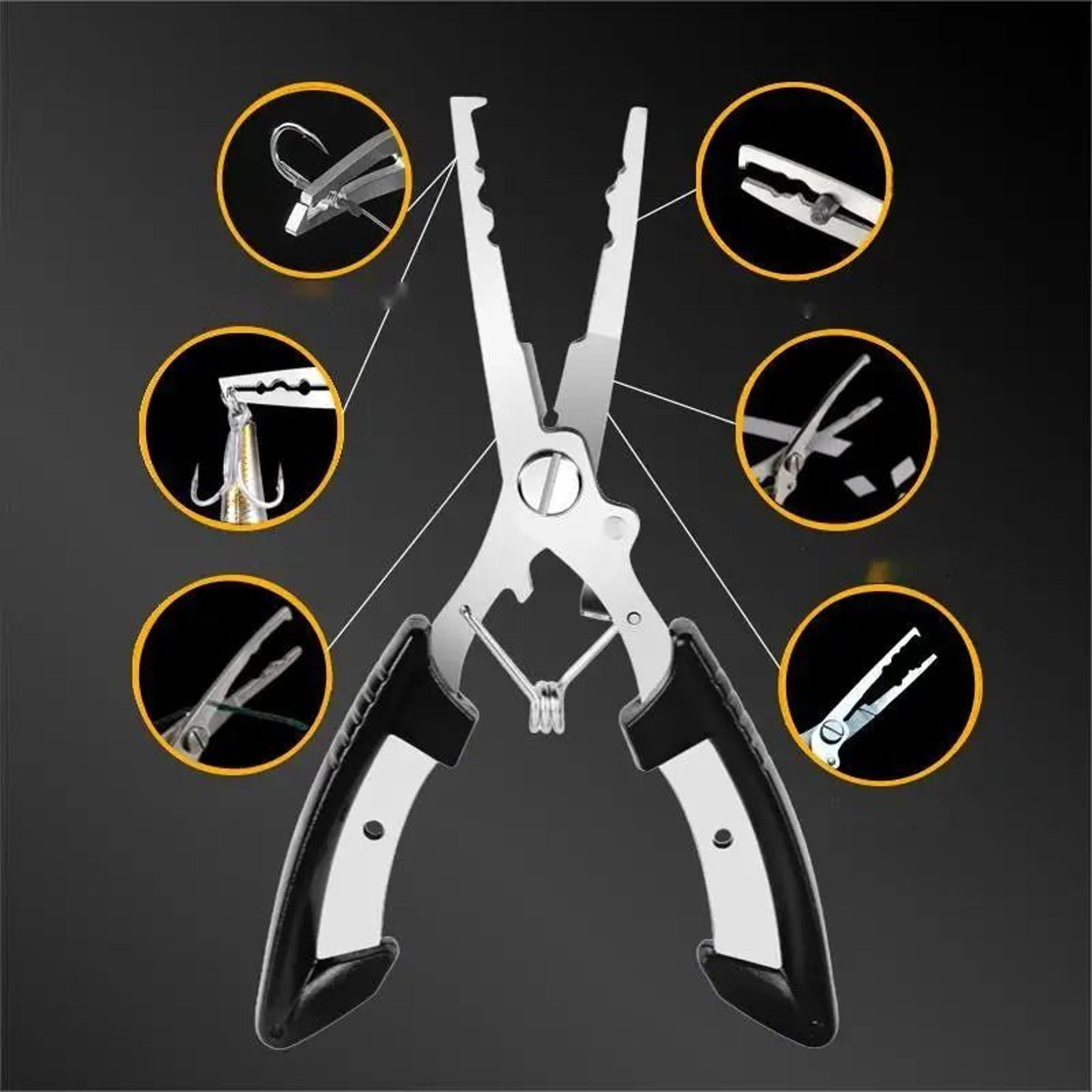 Stainless Steel Fishing Pliers  Durable Line Cutter Hook Remover  AntiSlip Grip 2