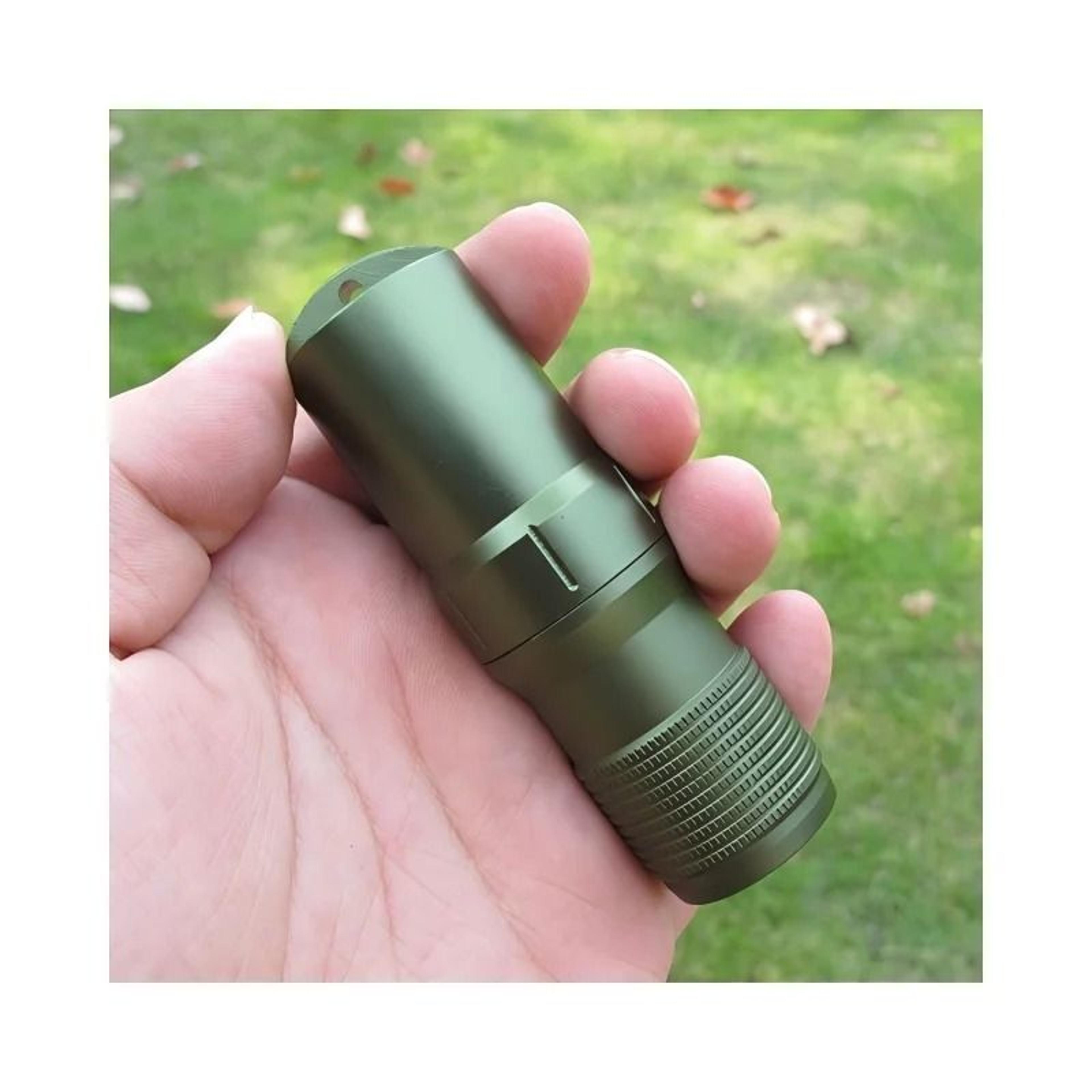 EDC Waterproof Survival Capsule Box  3in1 Pill Match  Emergency Storage Container 0