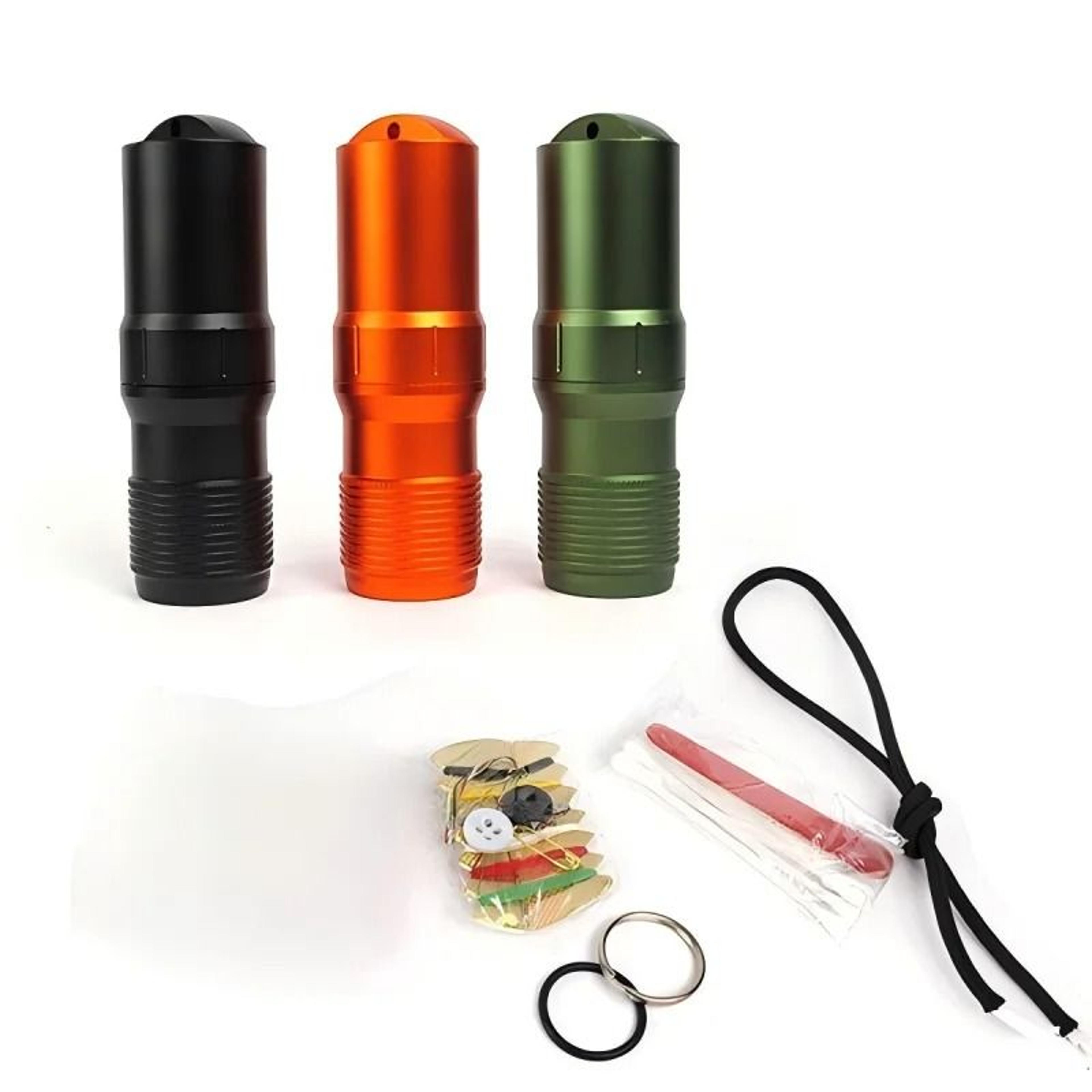 EDC Waterproof Survival Capsule Box  3in1 Pill Match  Emergency Storage Container 1