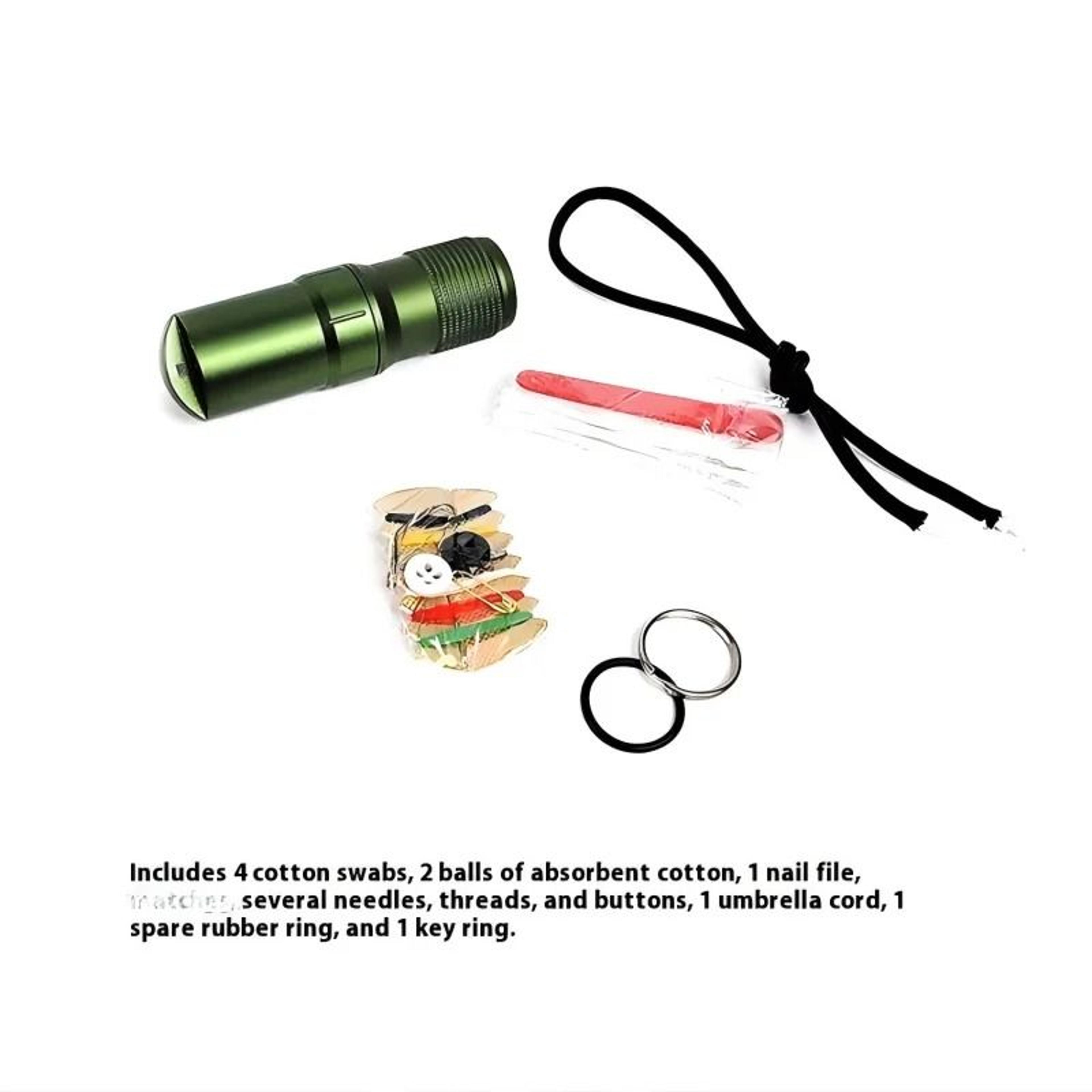 EDC Waterproof Survival Capsule Box  3in1 Pill Match  Emergency Storage Container 2
