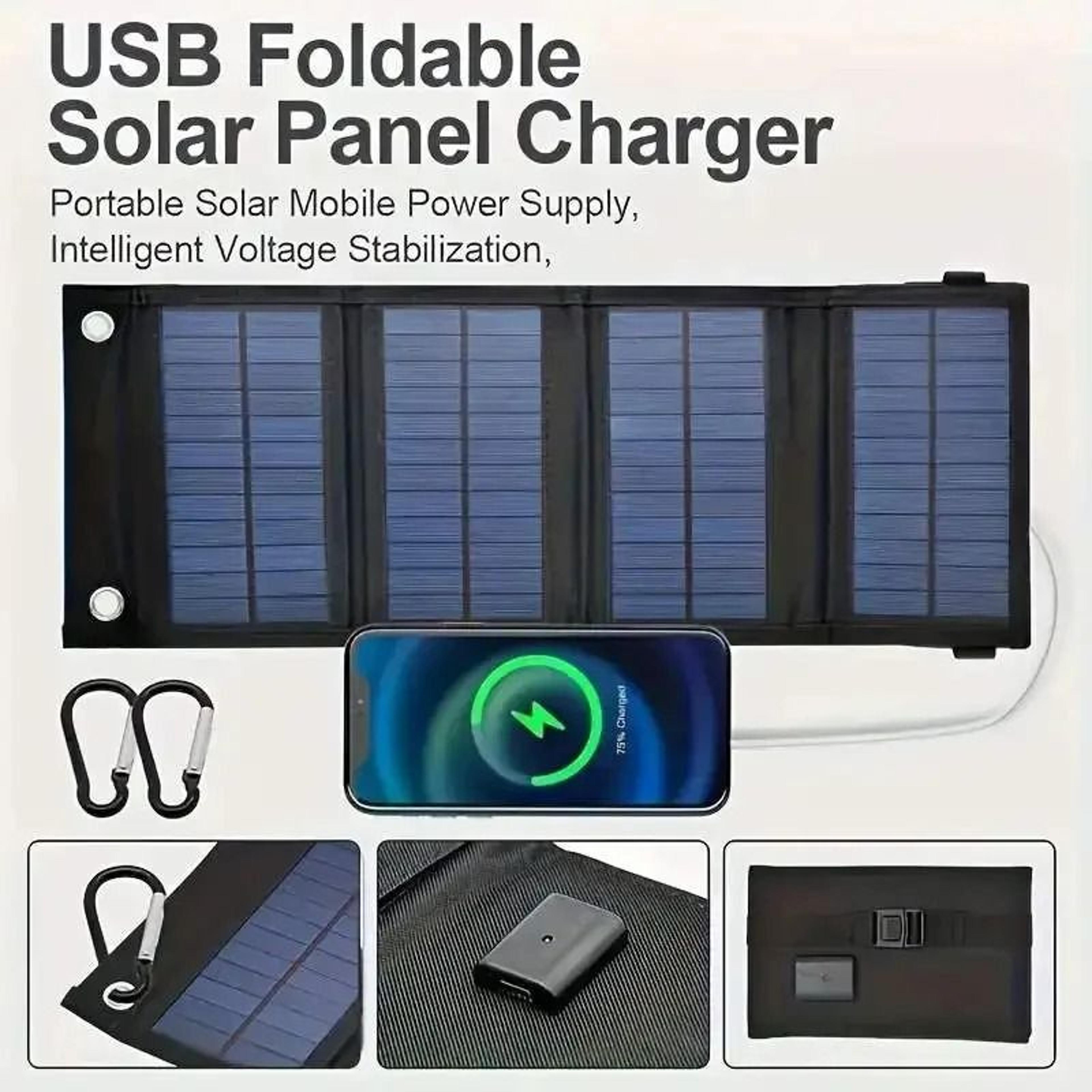 Portable Foldable USB Solar Panel  HighEfficiency Folding Solar Charger For Travel  Camping 1