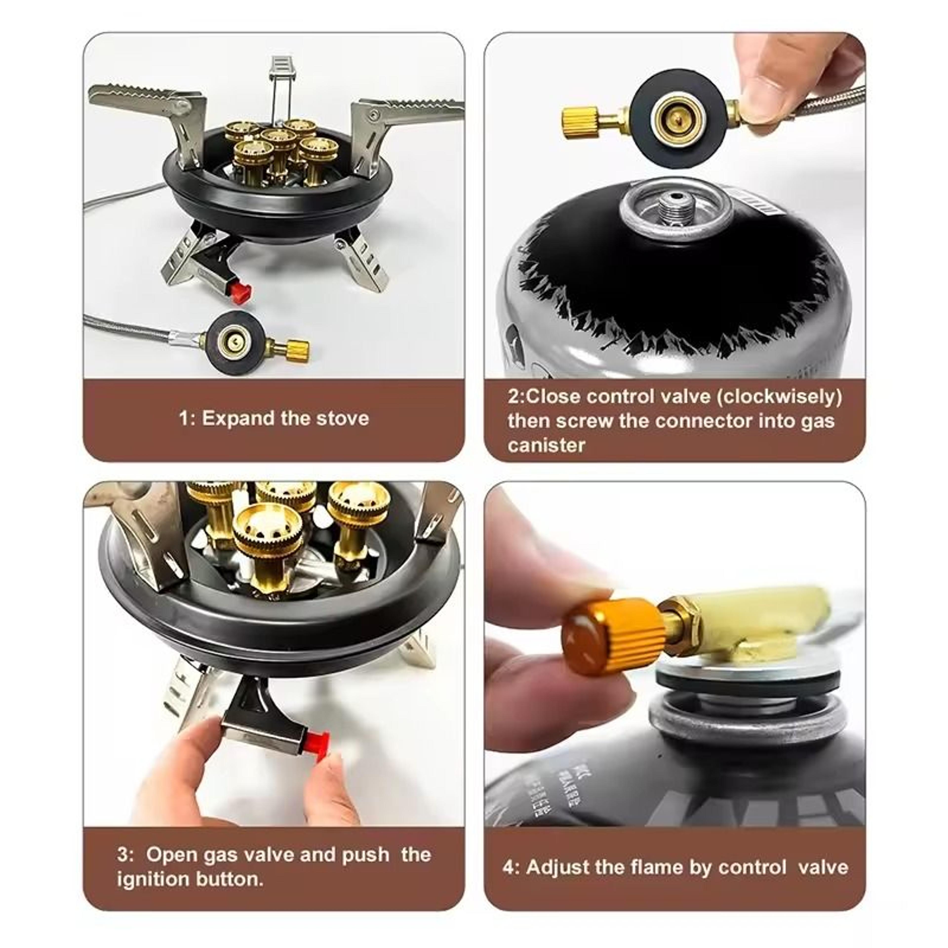 BRS201A 16000W High Power Camping Gas Stove  Windproof Propane Burner With Piezo Ignition 3