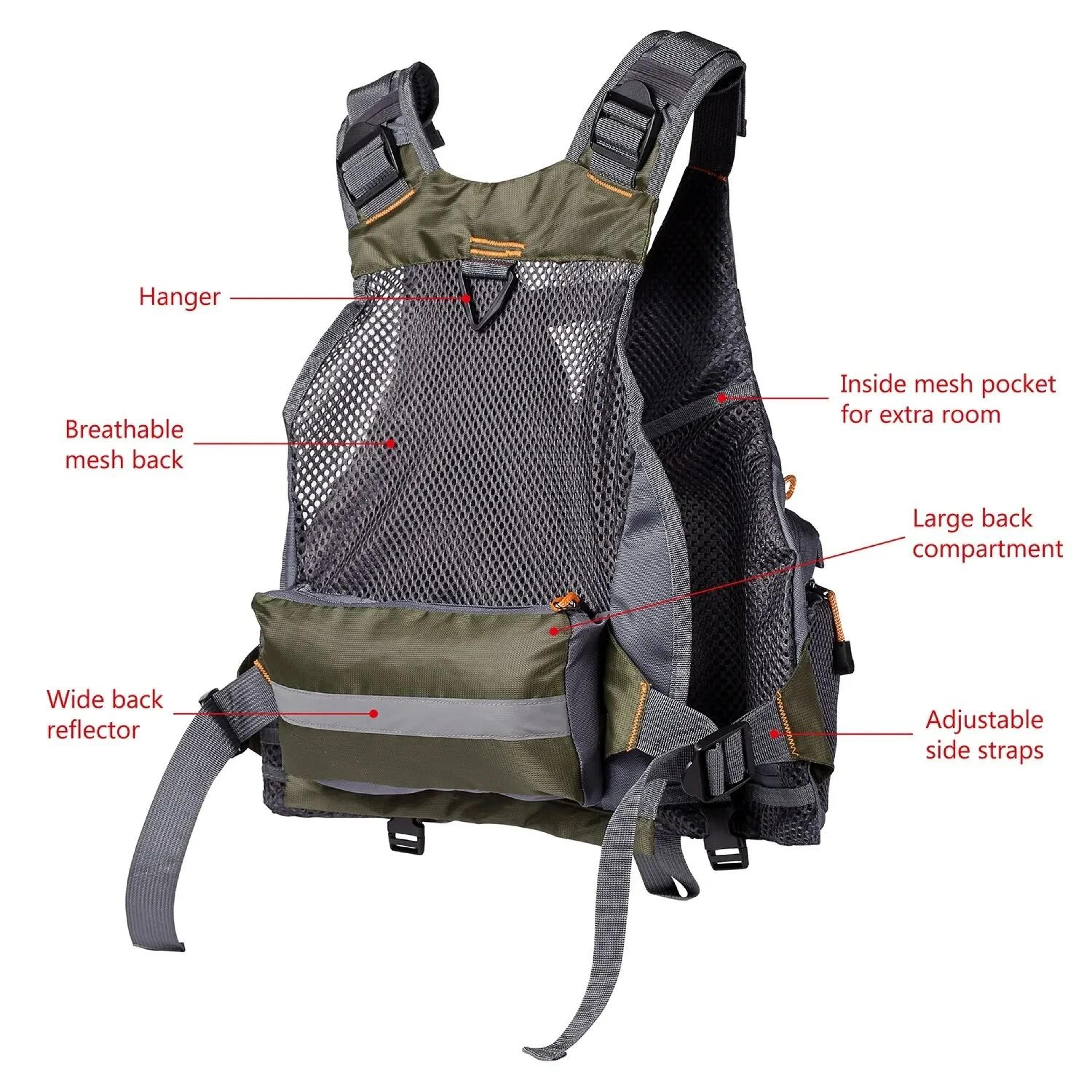 Breathable MultiPocket Fishing Vest  Adjustable Outdoor Safety Gear For Mountaineering  Hiking 3