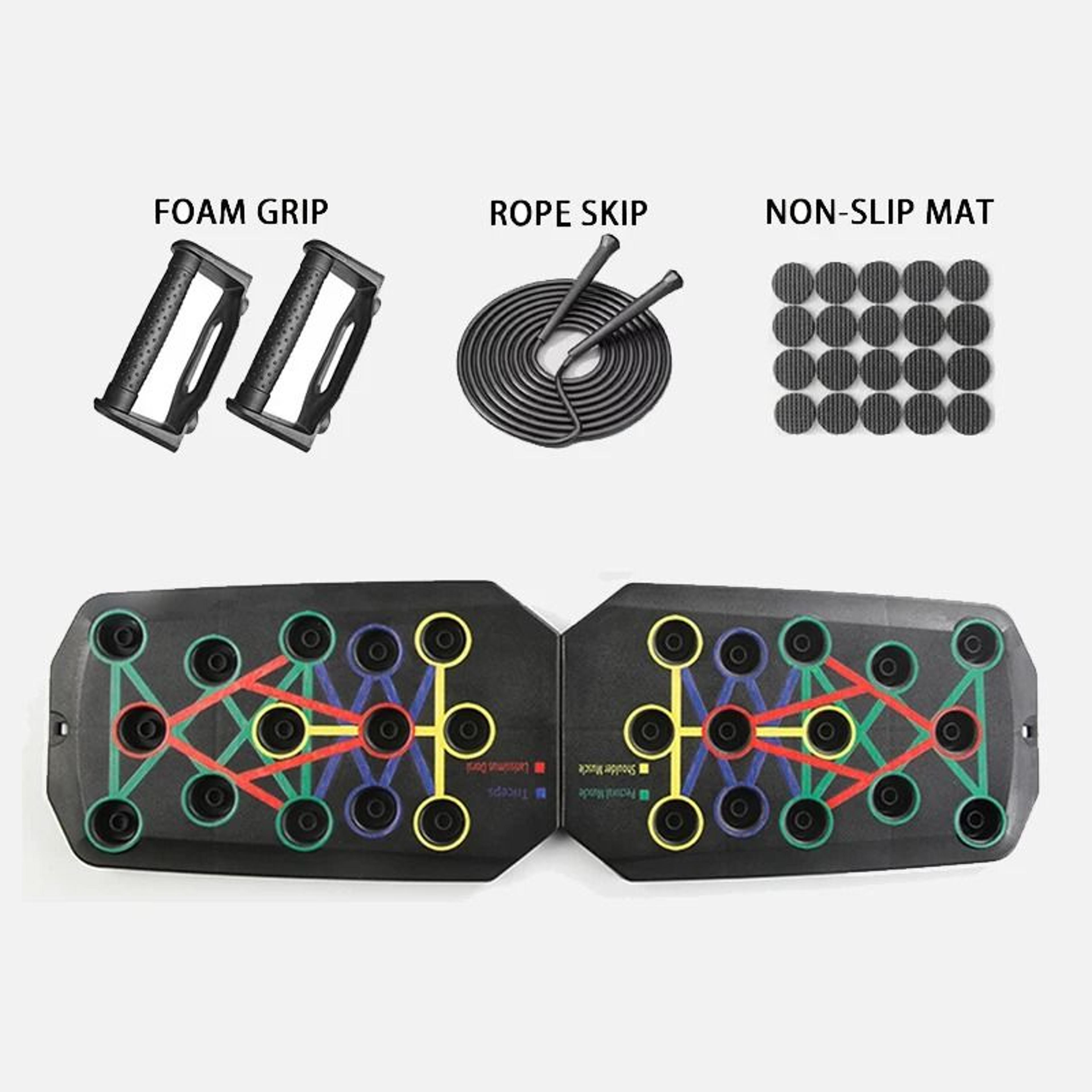 Portable Foldable PushUp Board Set  Multifunctional Fitness Equipment For Full Upper Body Training 7
