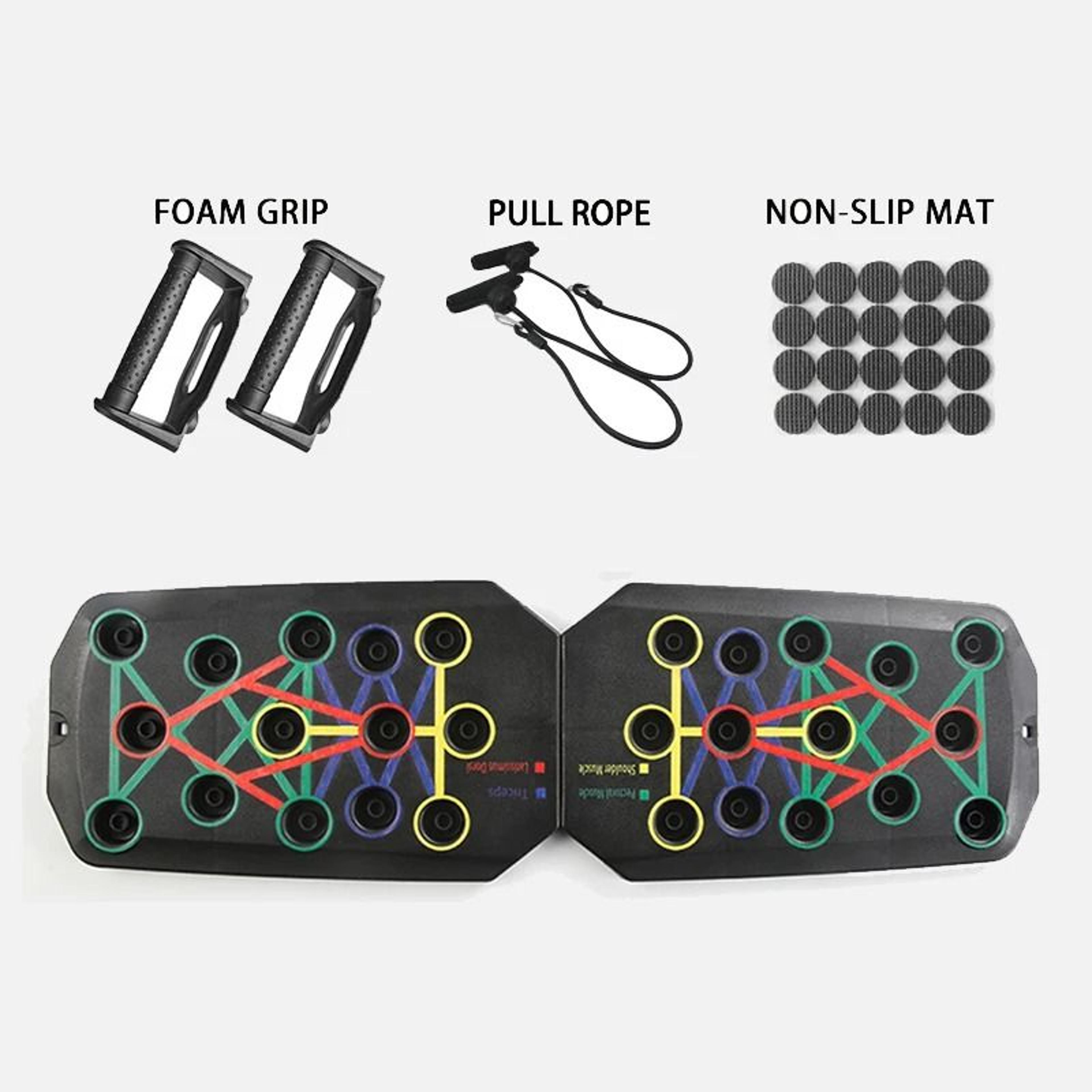 Portable Foldable PushUp Board Set  Multifunctional Fitness Equipment For Full Upper Body Training 8