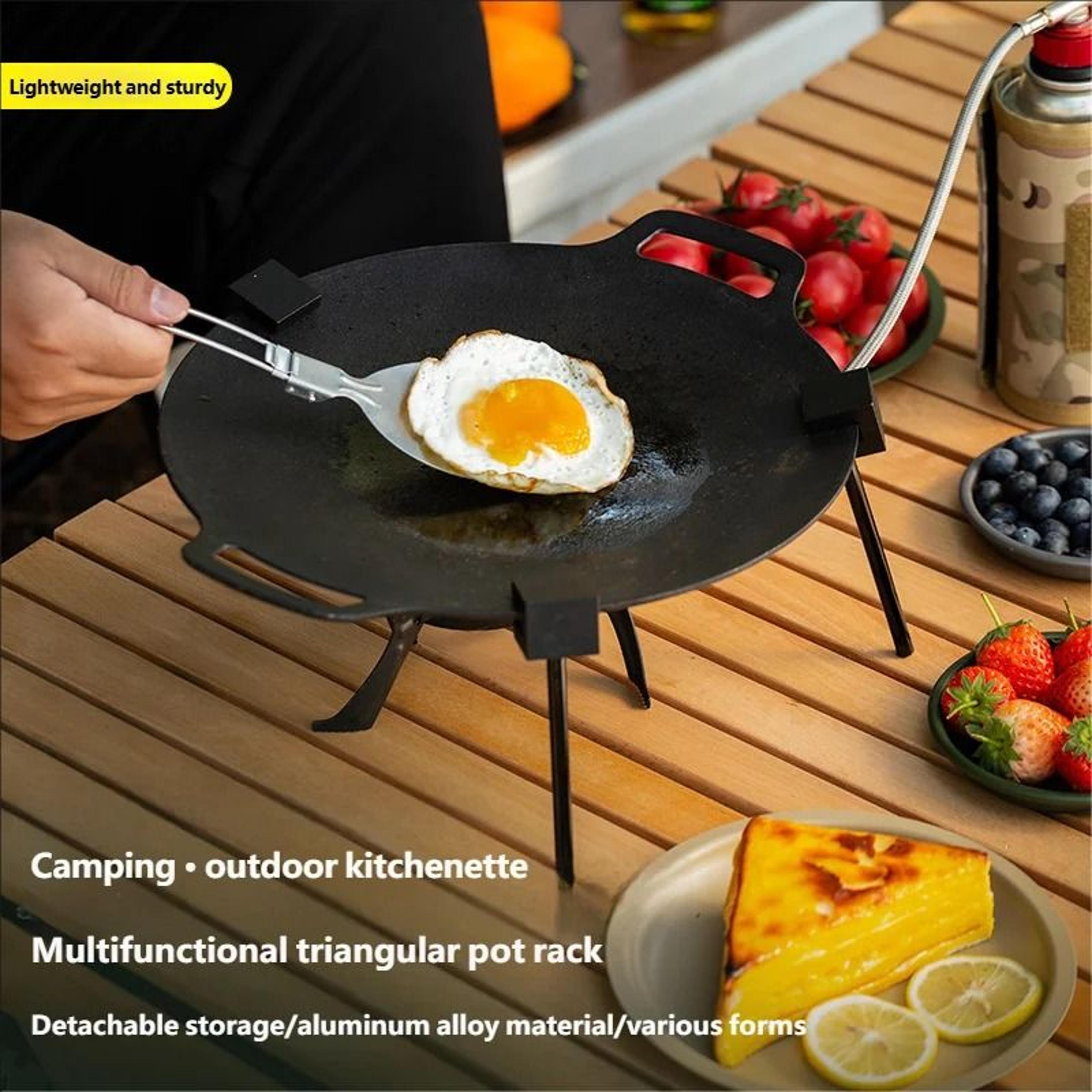 Outdoor BBQ Triangular Bracket  Multifunctional Detachable Grill Pot Rack  Portable Tripod With Cha 1
