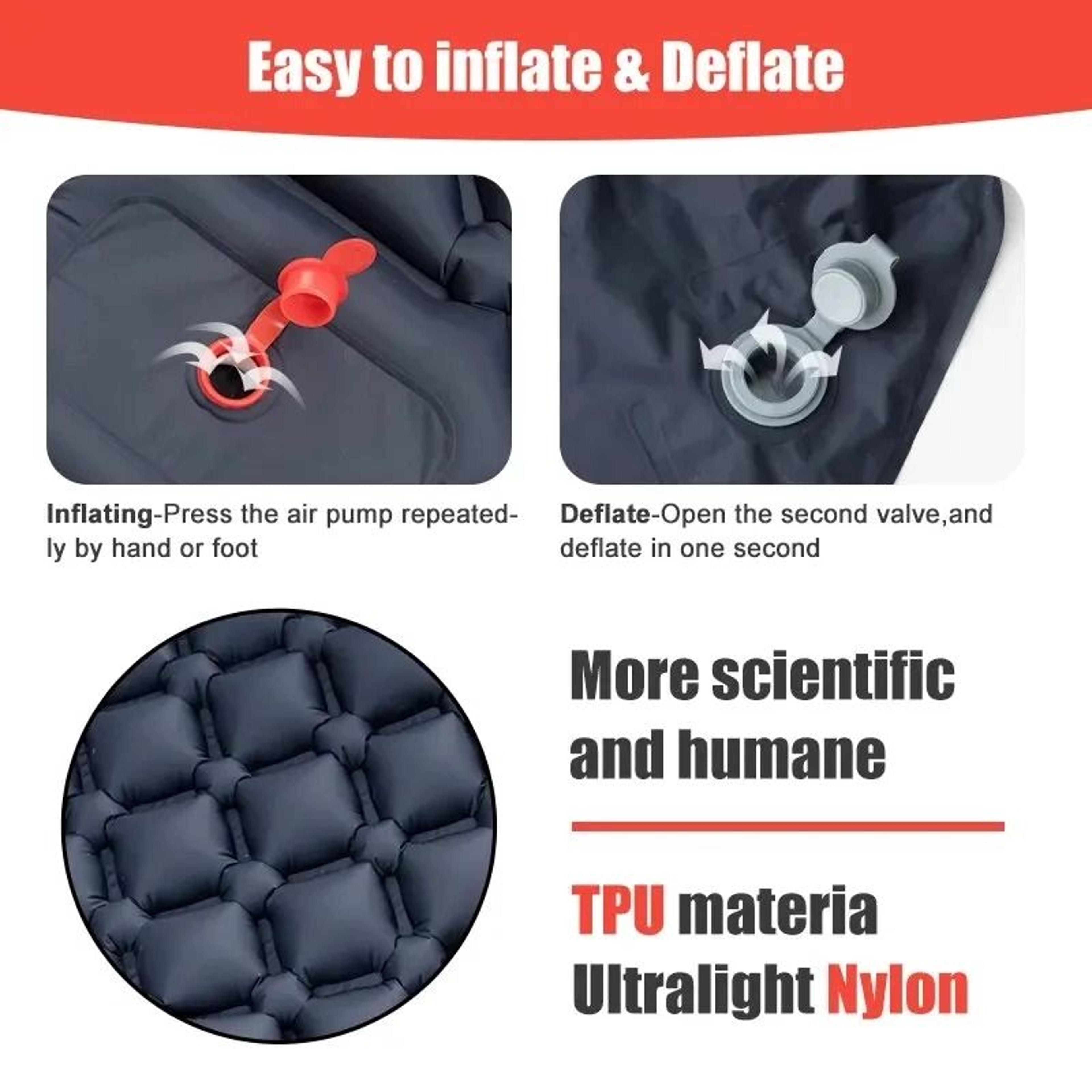 Ultralight Outdoor Camping Air Mattress  Portable Inflatable Sleeping Pad With Builtin Pump  Pillow 3