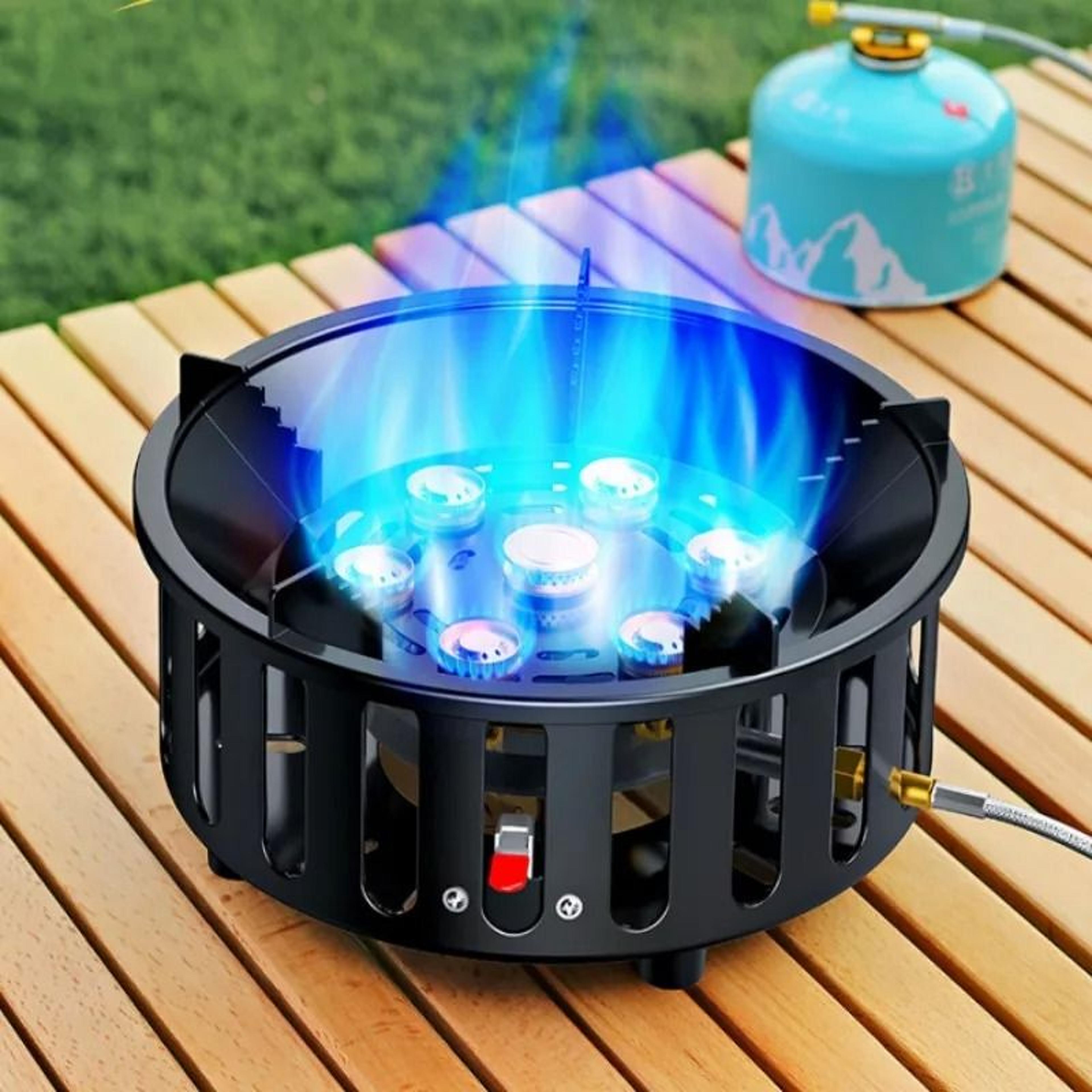 19800W 7Core HighPower Camping Stove  Portable Windproof Gas Burner With Electronic Ignition 2