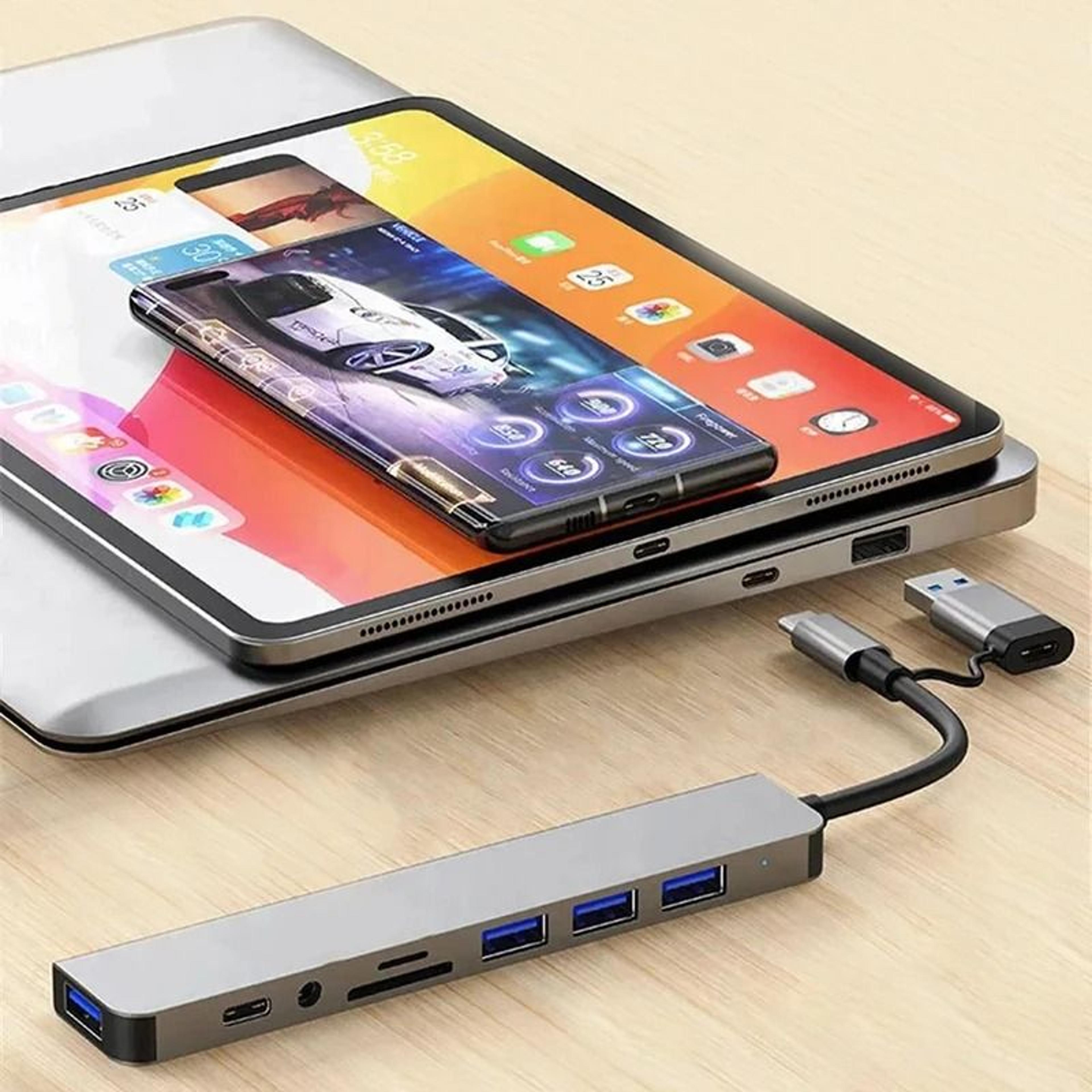 8in2 USB 30  USBC Docking Station  Aluminum Multiport Adapter With SDTF Card Reader For Laptops  PC 3