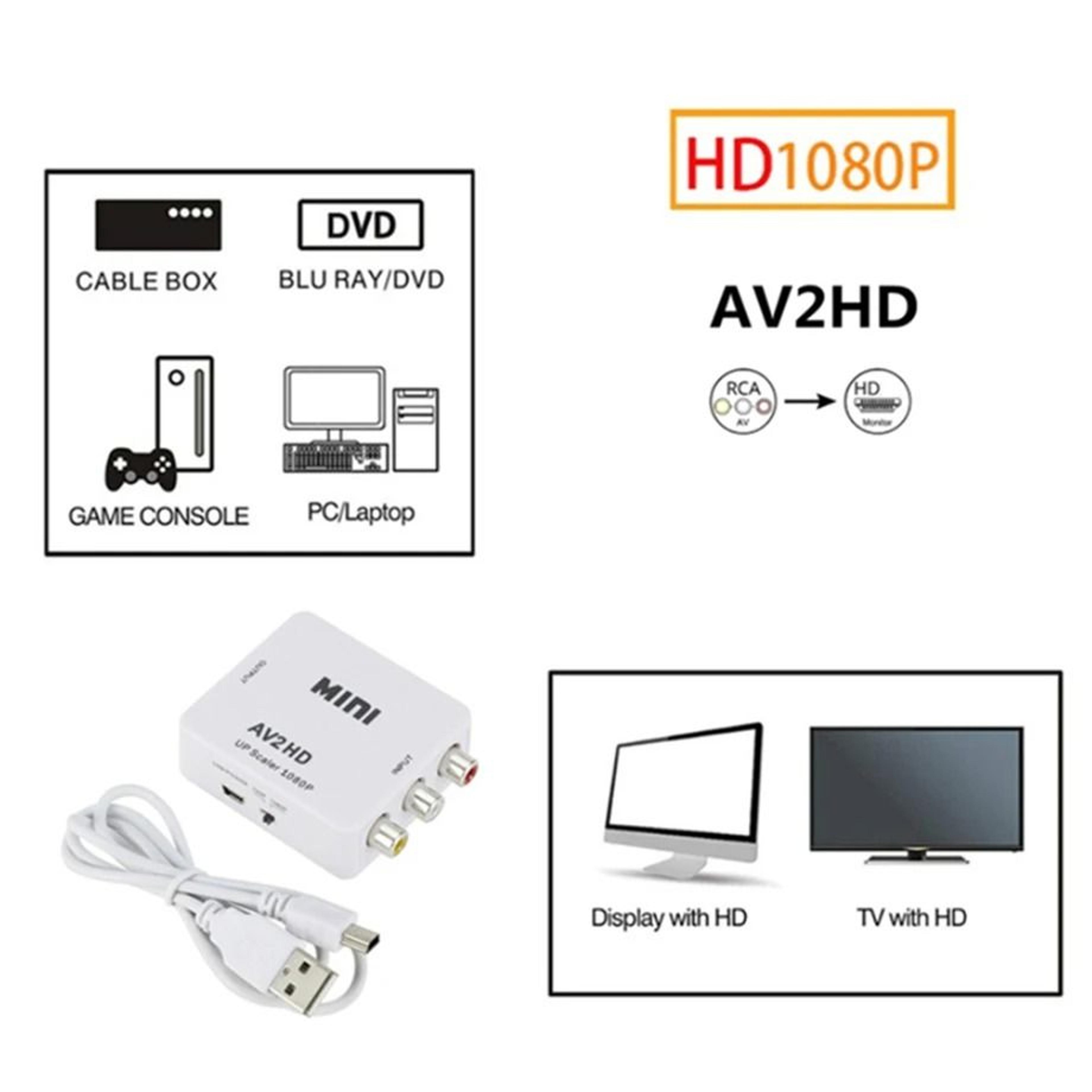 RCA AV To HDMI Video Converter Box  1080P Composite To HDMI Adapter For NTSCPAL Support 2