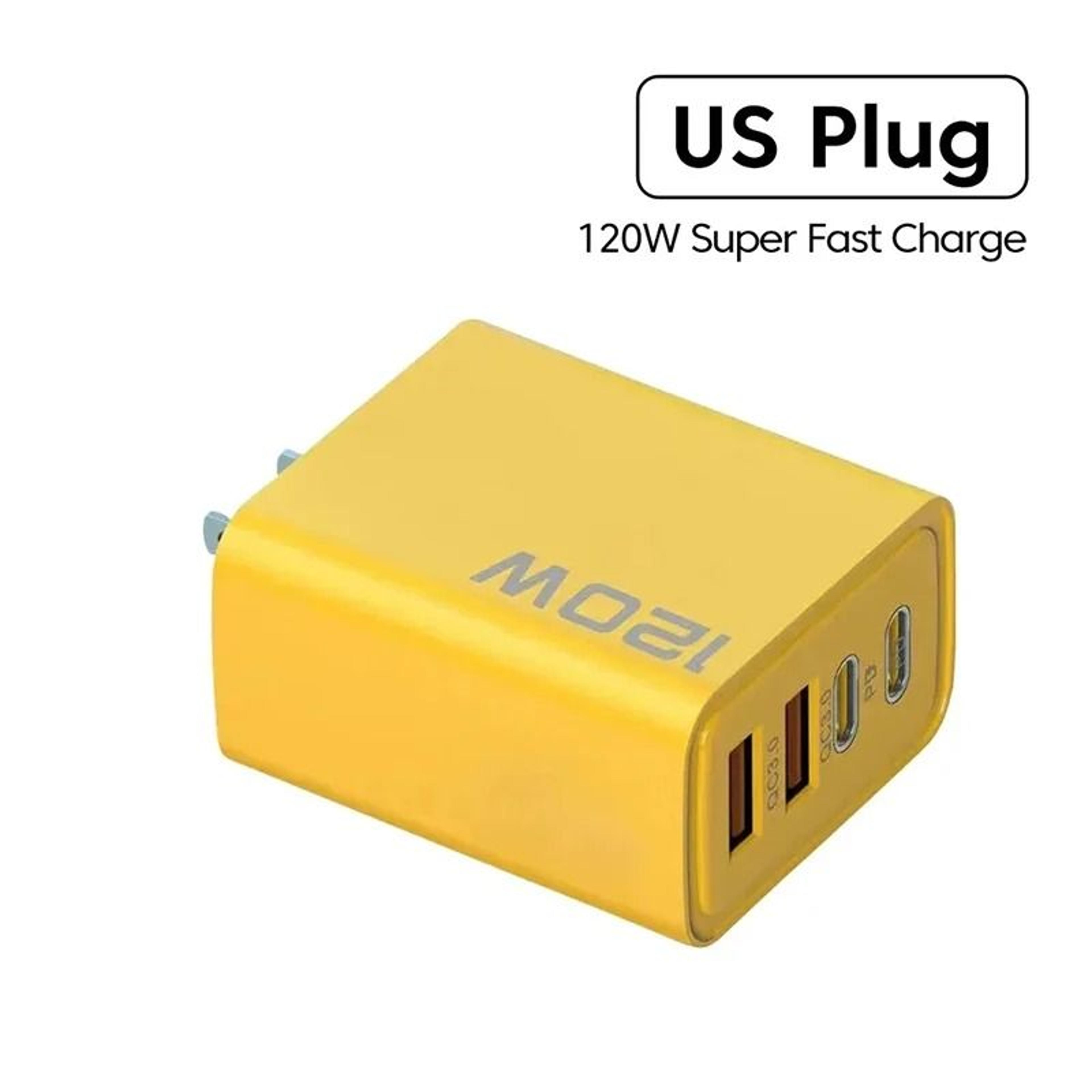 120W 4Port Fast Wall Charger  MultiPort USB  TypeC Power Adapter For IPhone Xiaomi And Huawei 6