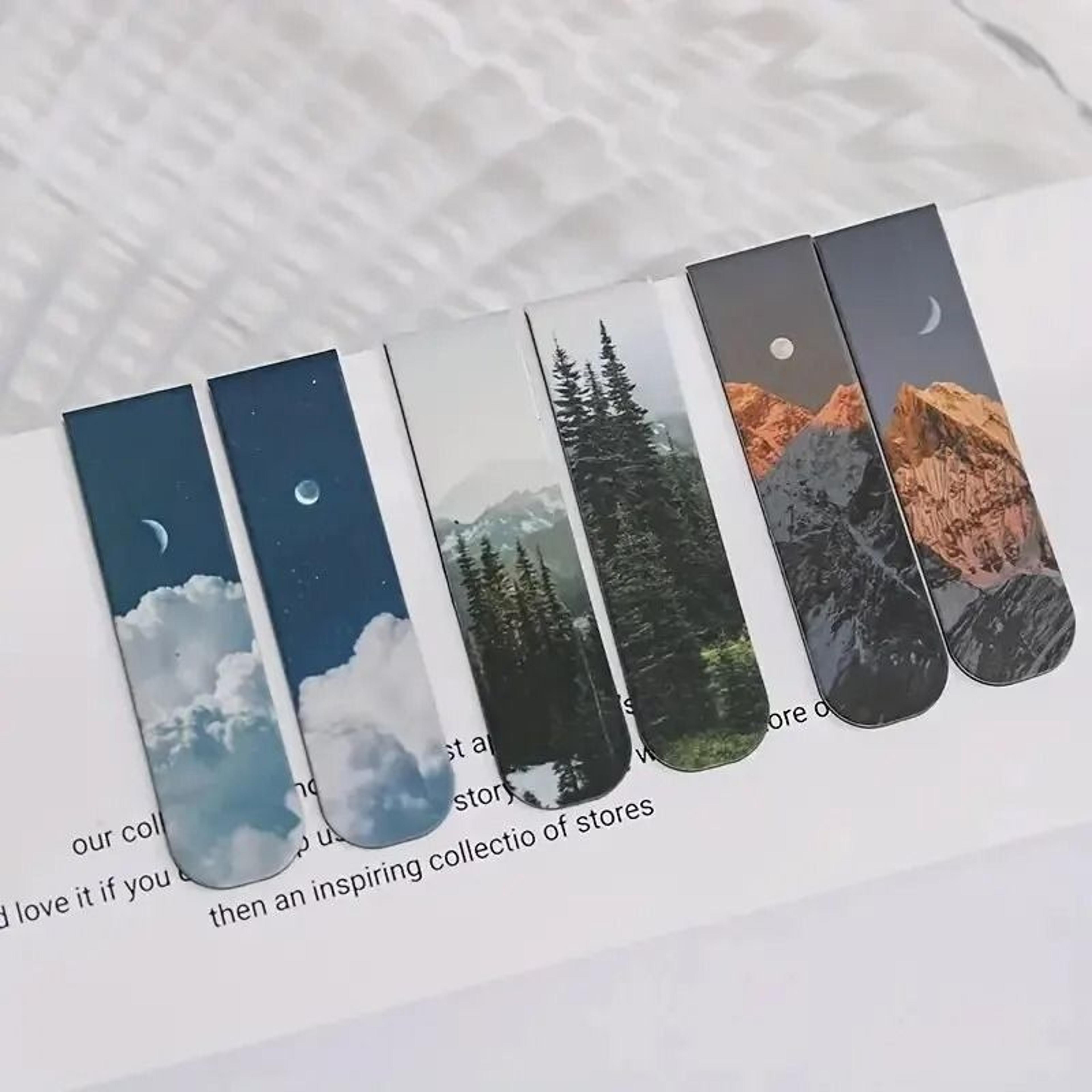 Fantasy Landscape Magnetic Bookmark Set  2pcs Kawaii Book Clips  Page Holders For School  Office 2