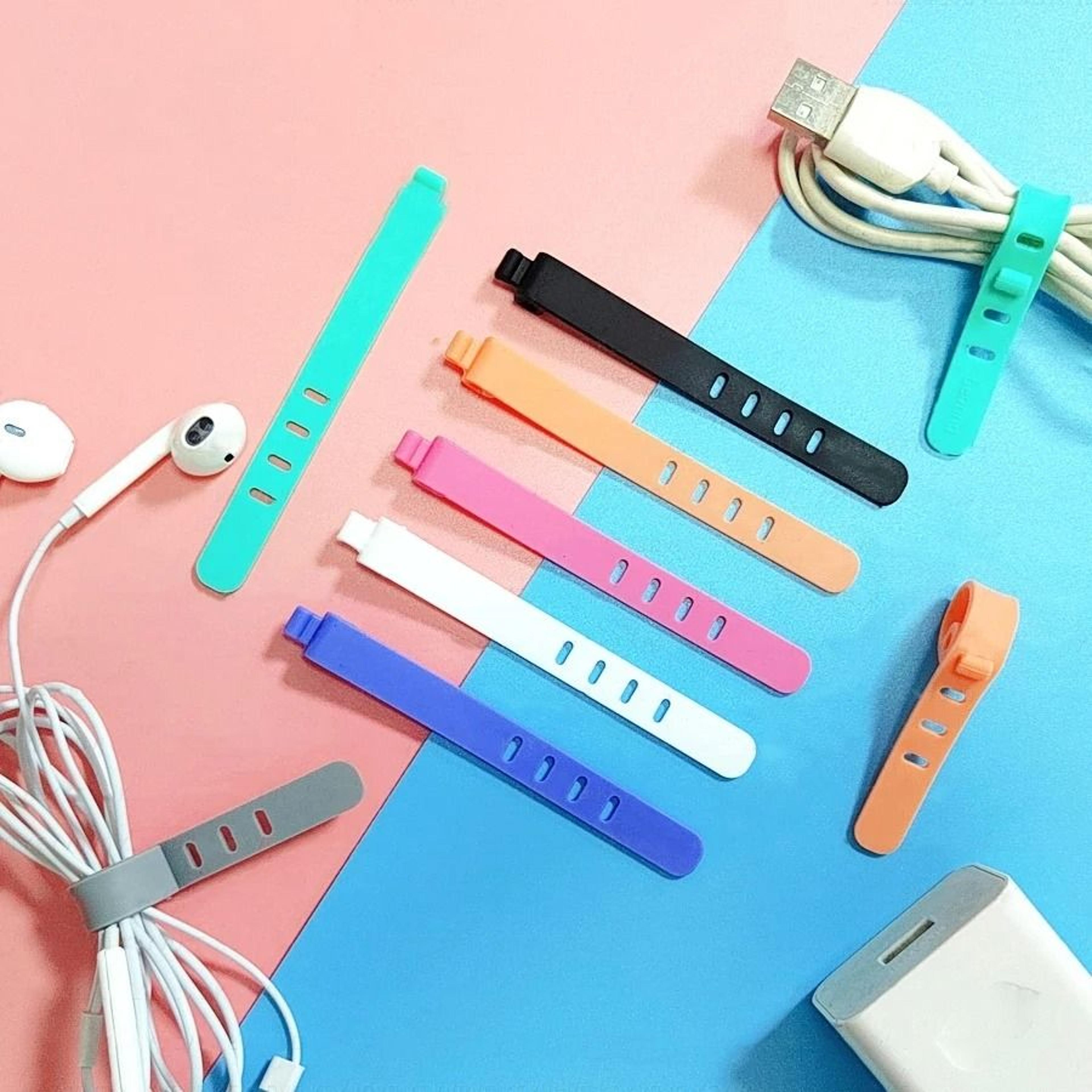 20Piece Portable Silicone Strap Winder Set  Reusable Desktop Cord Organizer  USB Data Line Wrap Tie 5