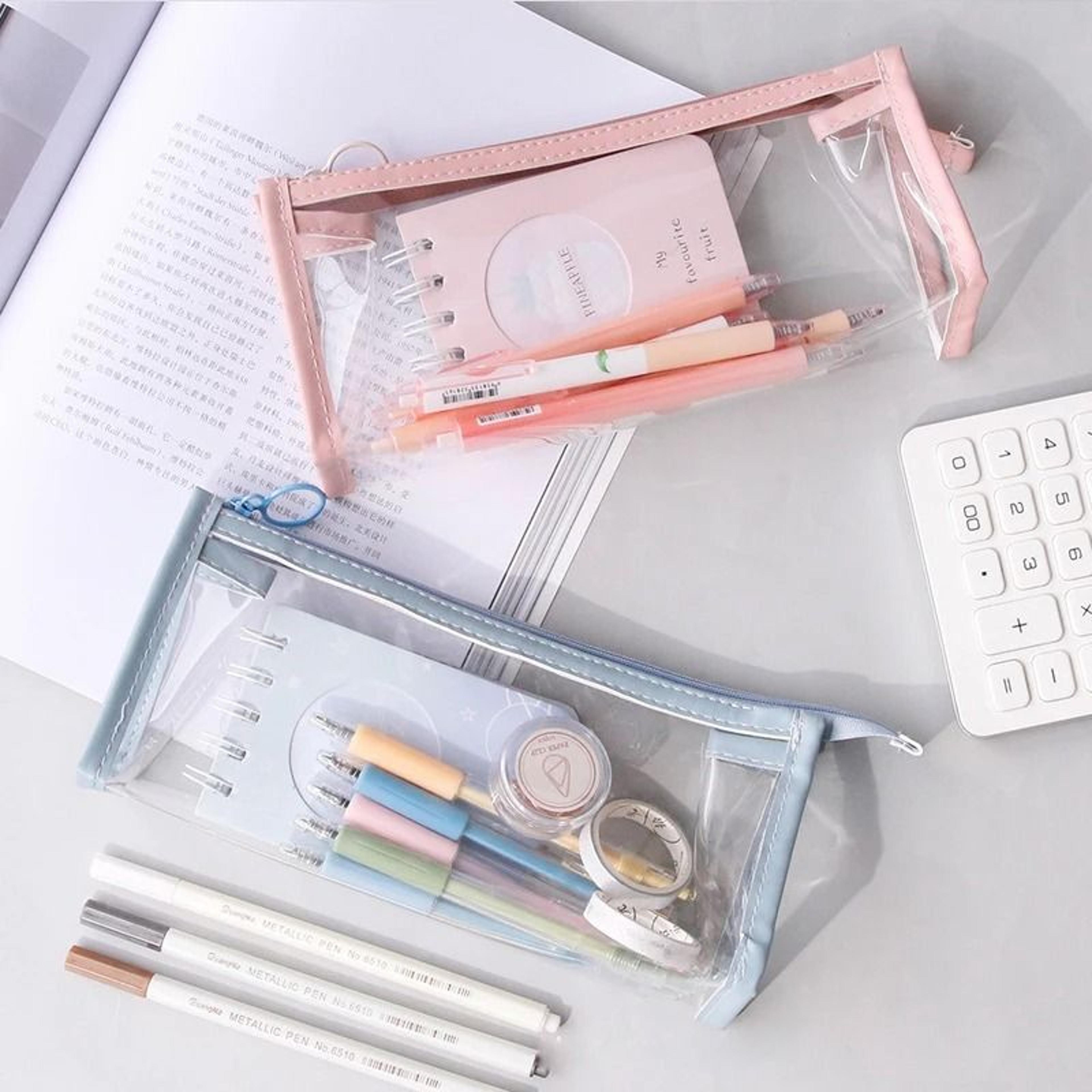 Simple Transparent Pencil Bag Student Large Capacity Pencil Case For Examination And School Station 1