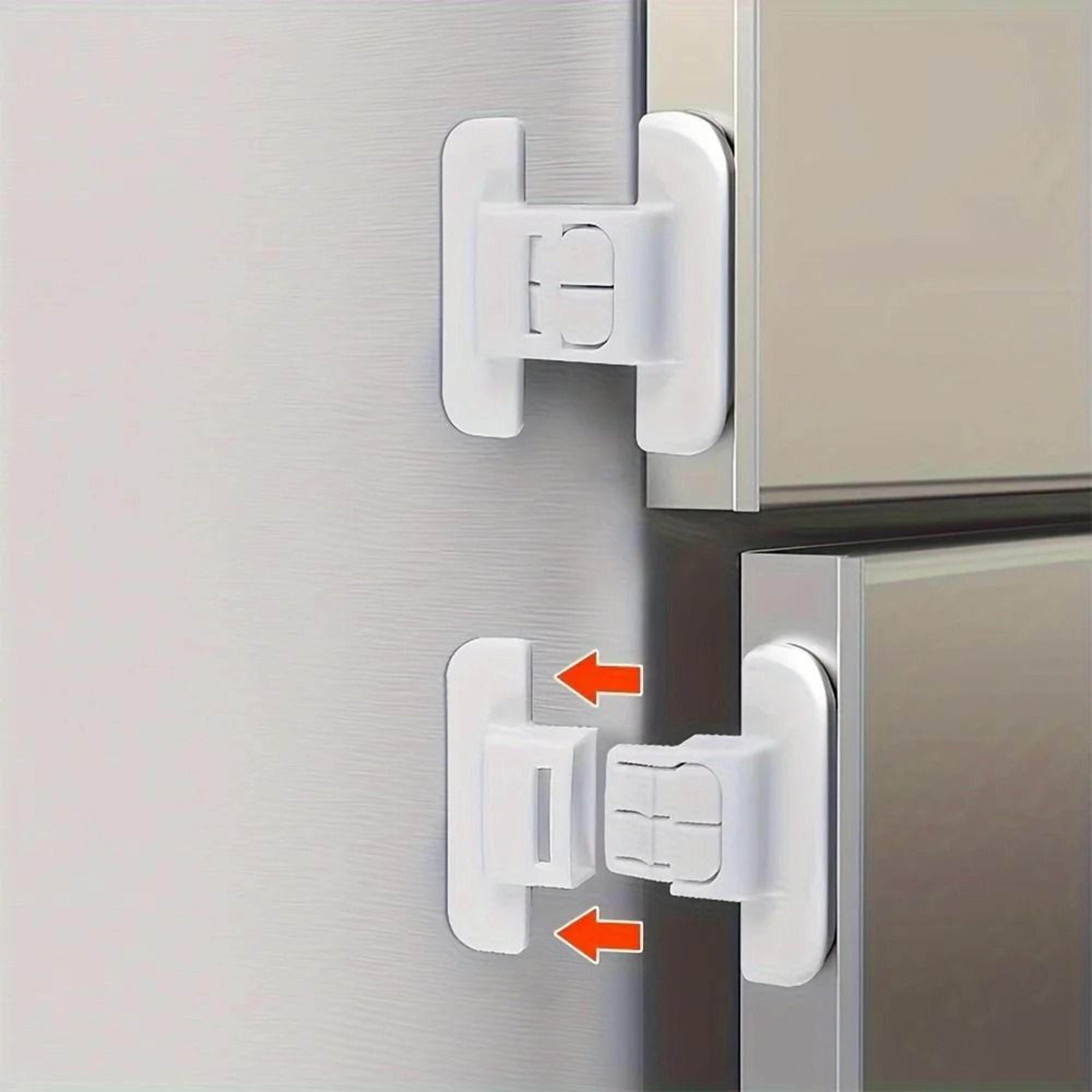 4pcs Refrigerator Door Safety Buckle Universal Drawer Lock Child Proof Protection With Double Buckl 7