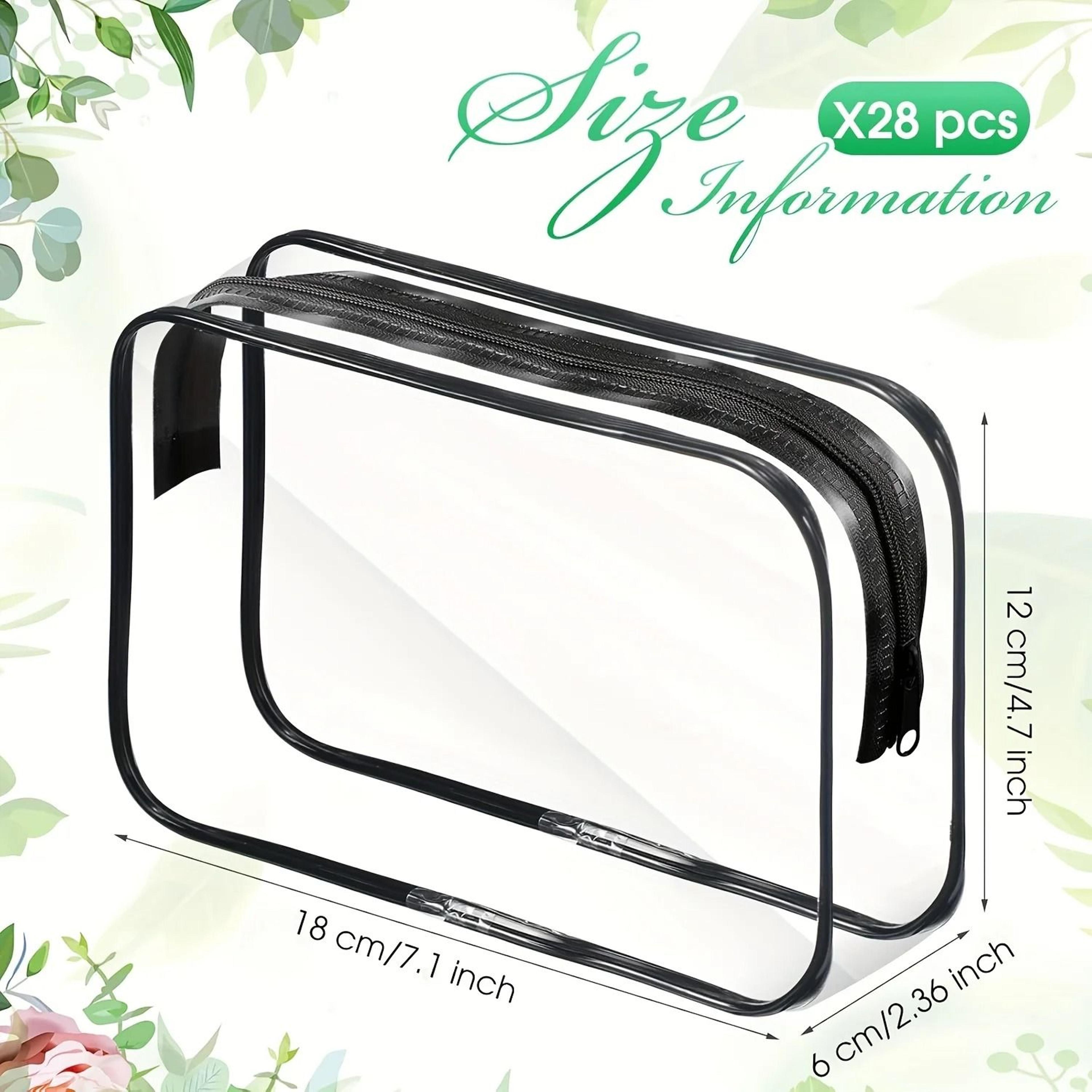 3Piece Transparent Travel Cosmetic Bag Set  Zippered Toiletry Organizers MultiFunctional Portable S 5