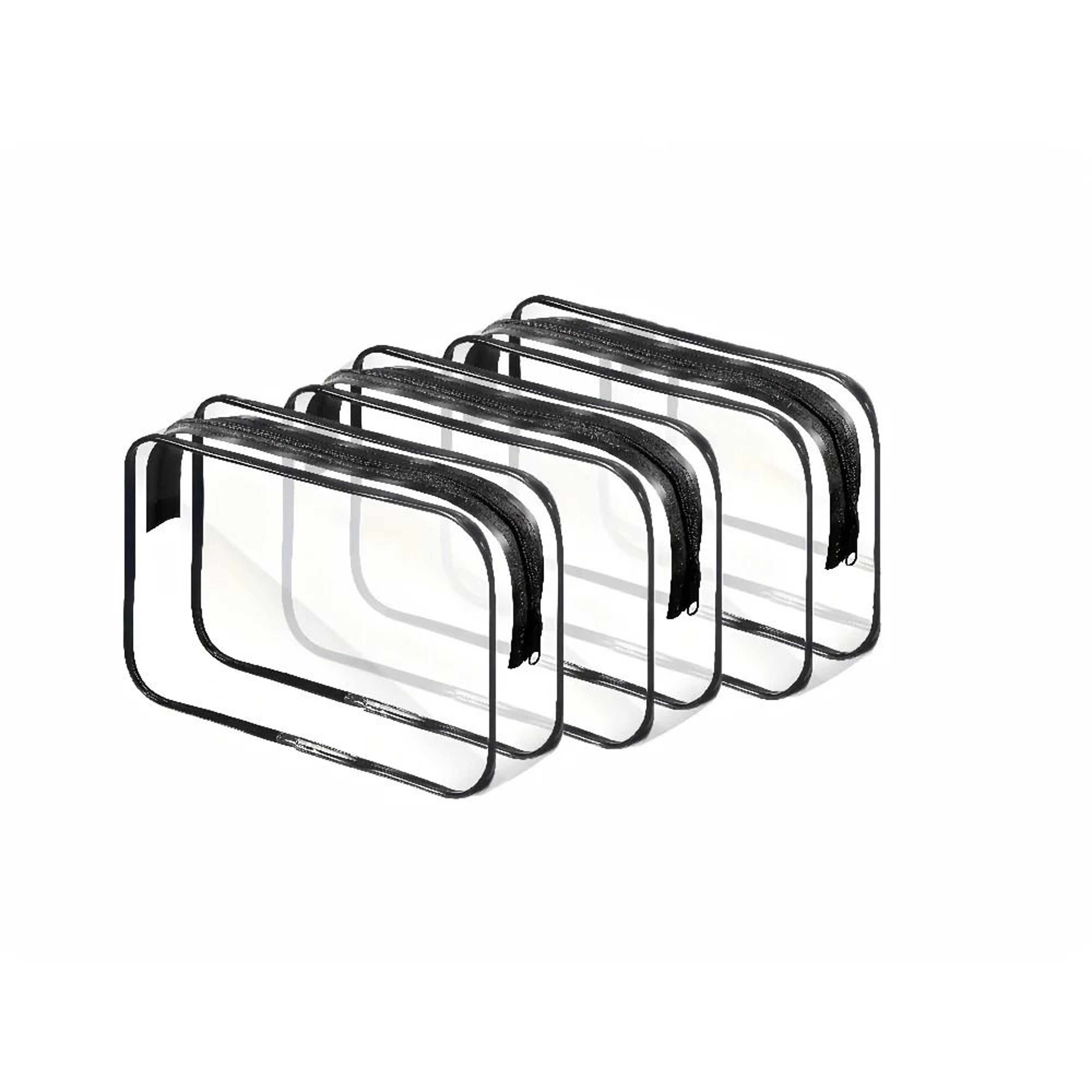 3Piece Transparent Travel Cosmetic Bag Set  Zippered Toiletry Organizers MultiFunctional Portable S 6