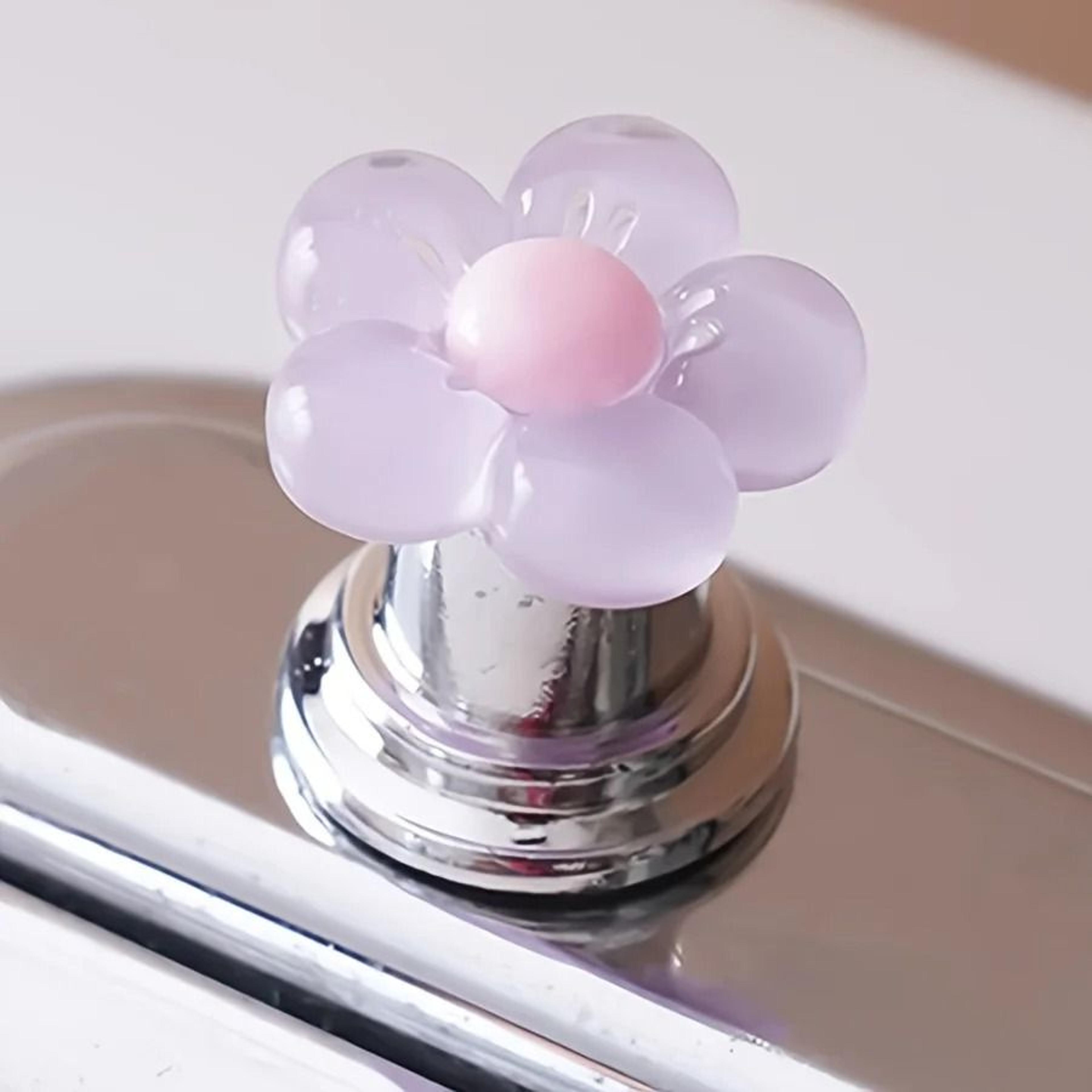 Fashionable Floral Toilet Flush Handle  Essential Bathroom Accessory With Long Nail Friendly Design 6