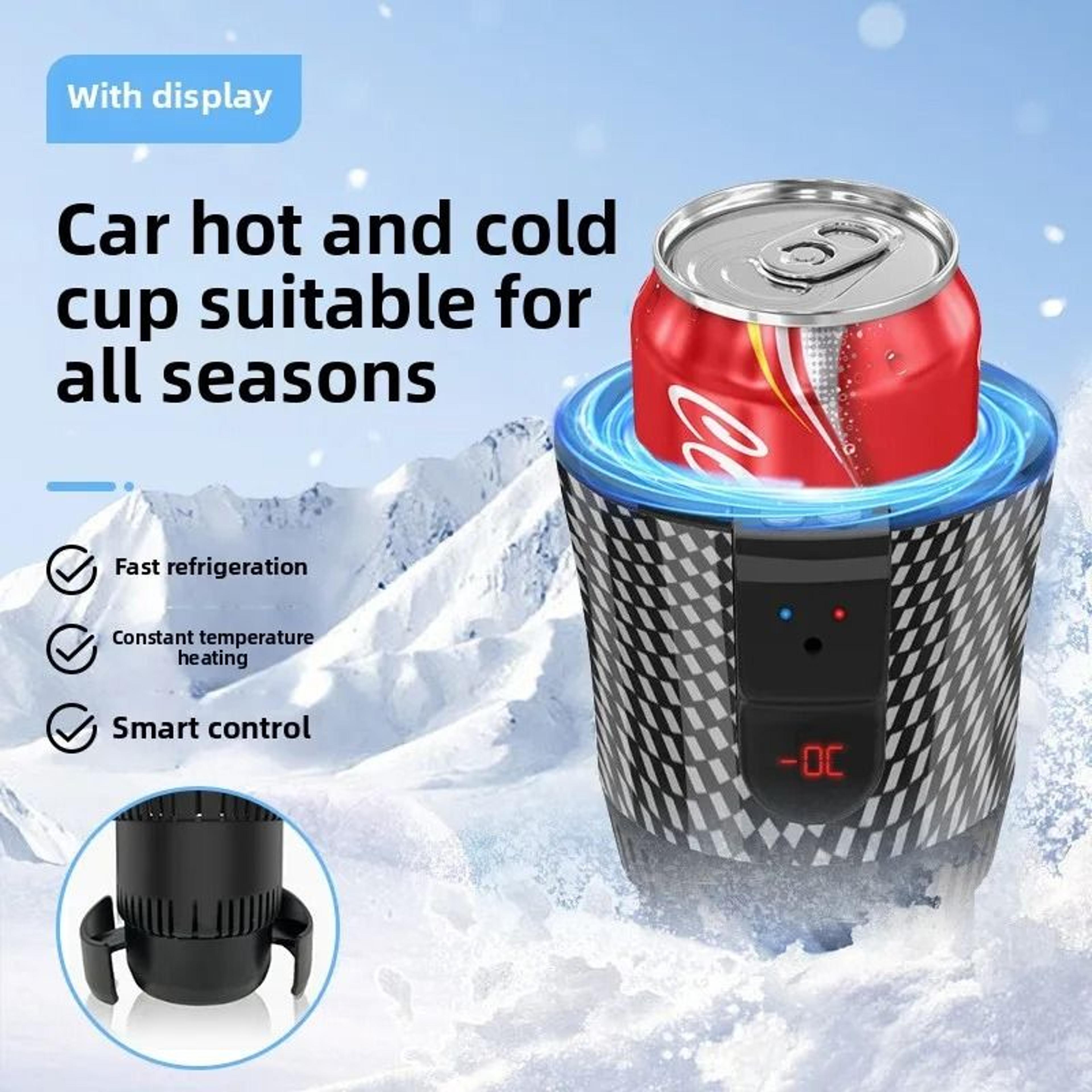 Upgraded 12V Smart 2in1 Auto Car Cup Holder For Fast Cooling And Heating Of Coffee Water And Bevera 0