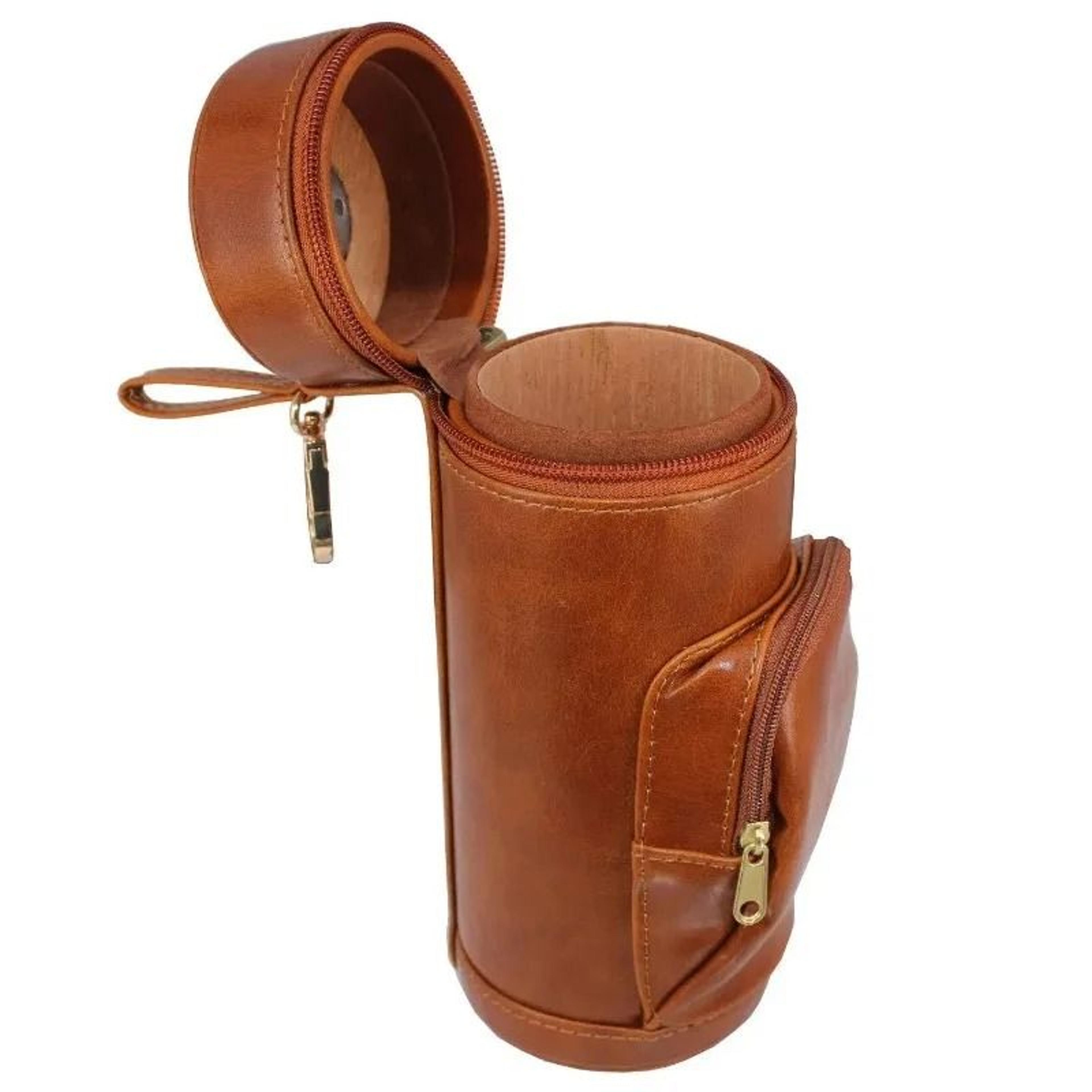 High Quality Large Capacity Leather Cigar Humidor With Zipper And Integrated Hygrometer 3