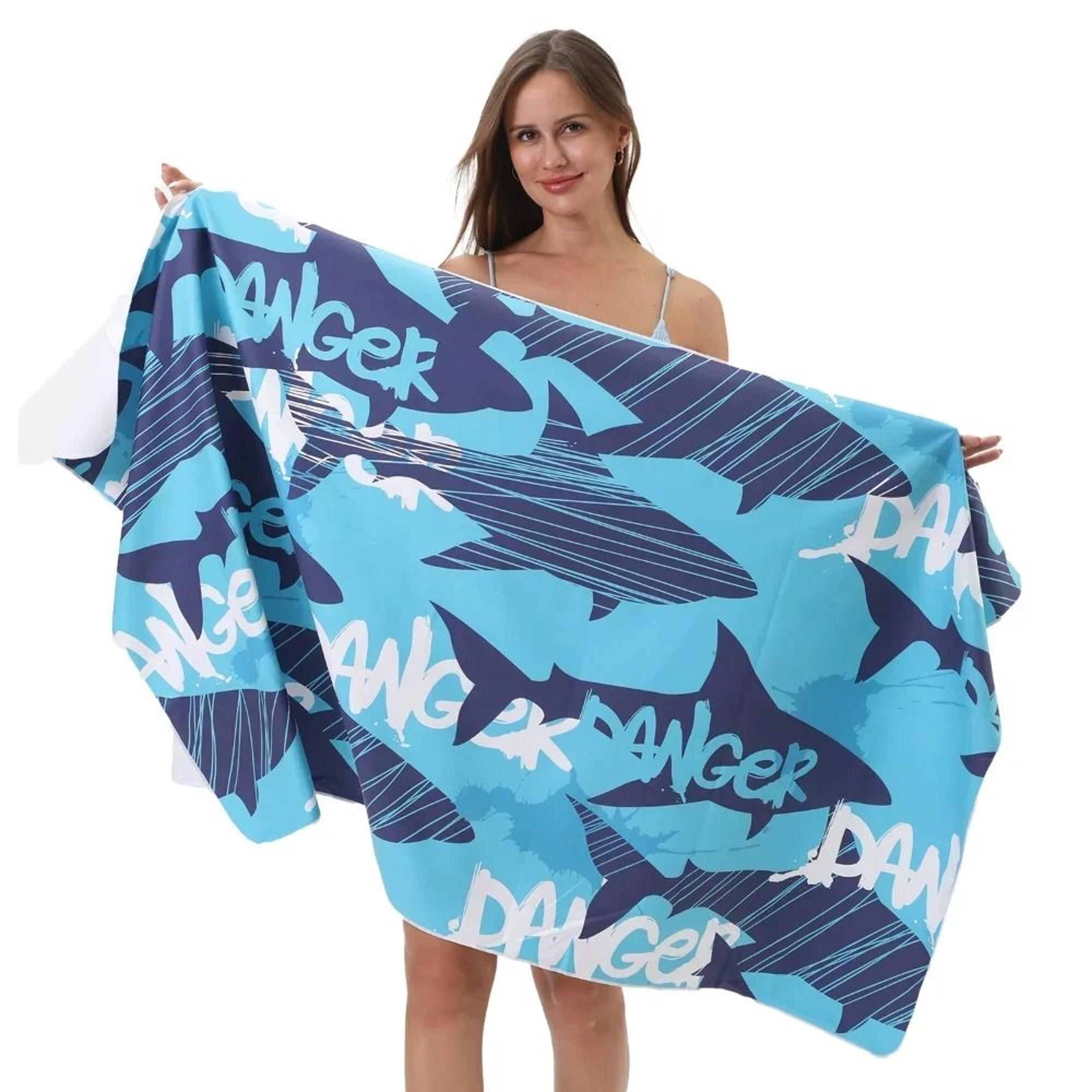 Portable Quick Drying Beach Towel Water Absorbent Sports Towel With Mesh Bag For Swimming Fitness A 4