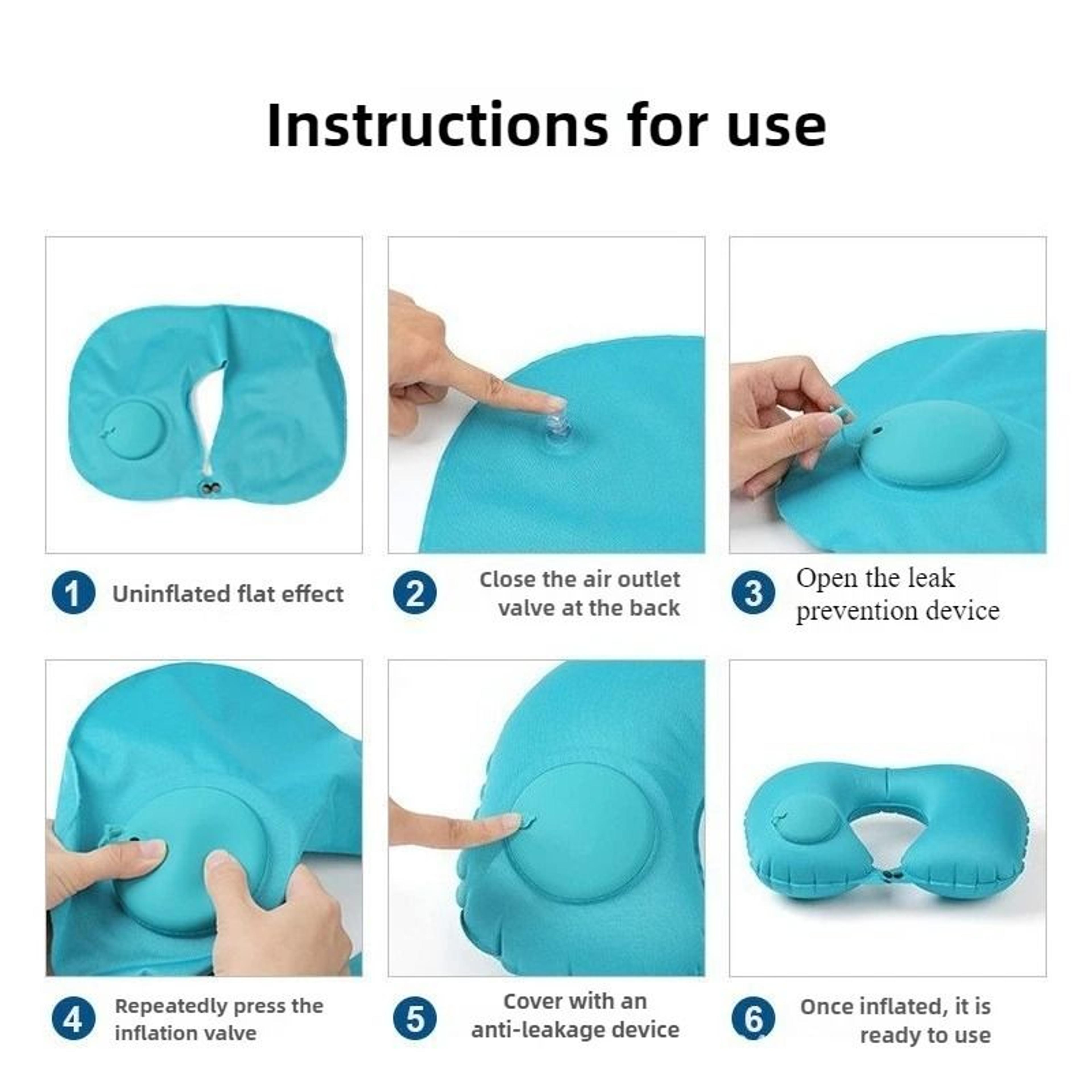 Ushaped Flocking Inflatable Neck Pillow Portable Compression Travel Pillow For Outdoor Camping And  5