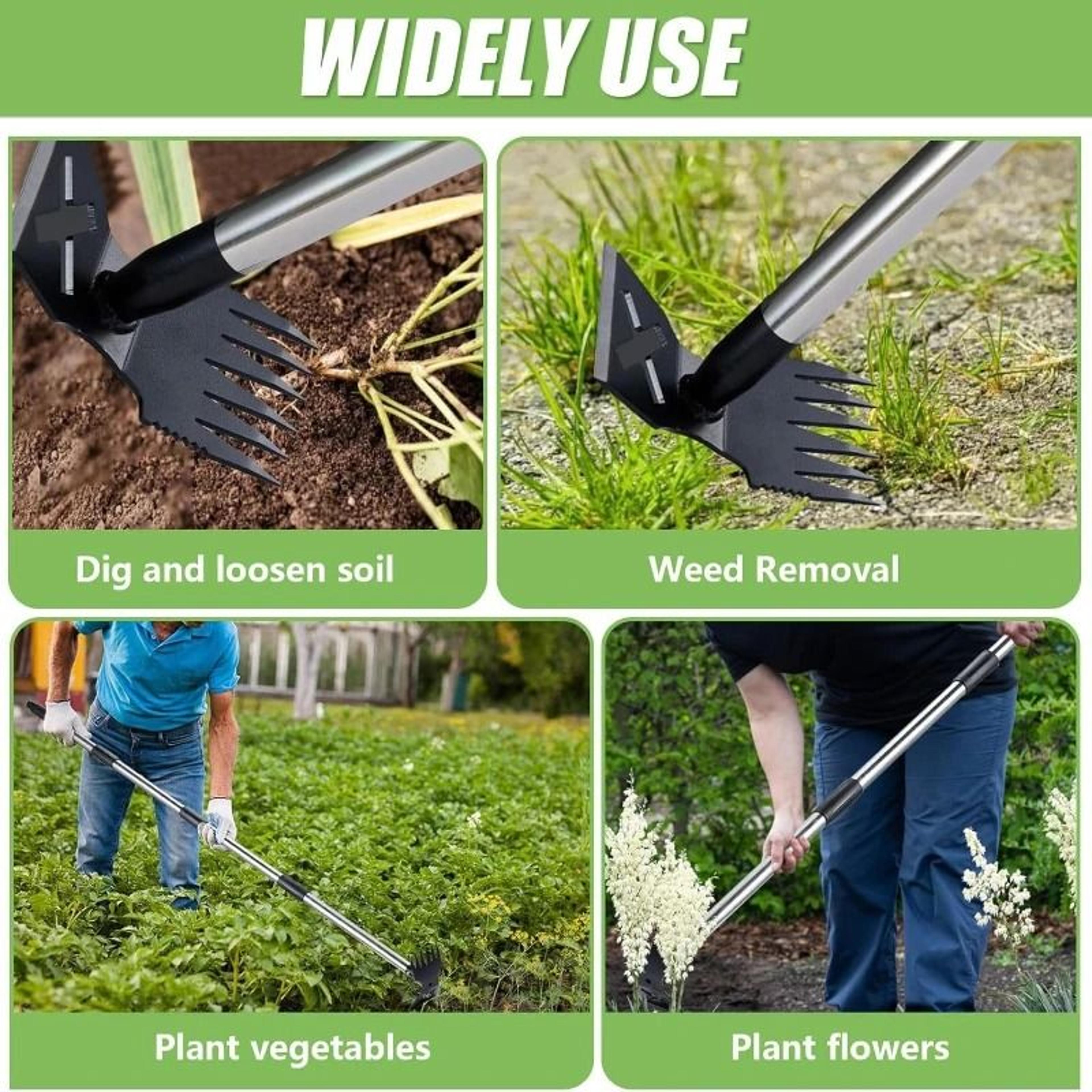 2in1 Assembly Weed Puller And Garden Hoe With 148cm Adjustable Handle 3