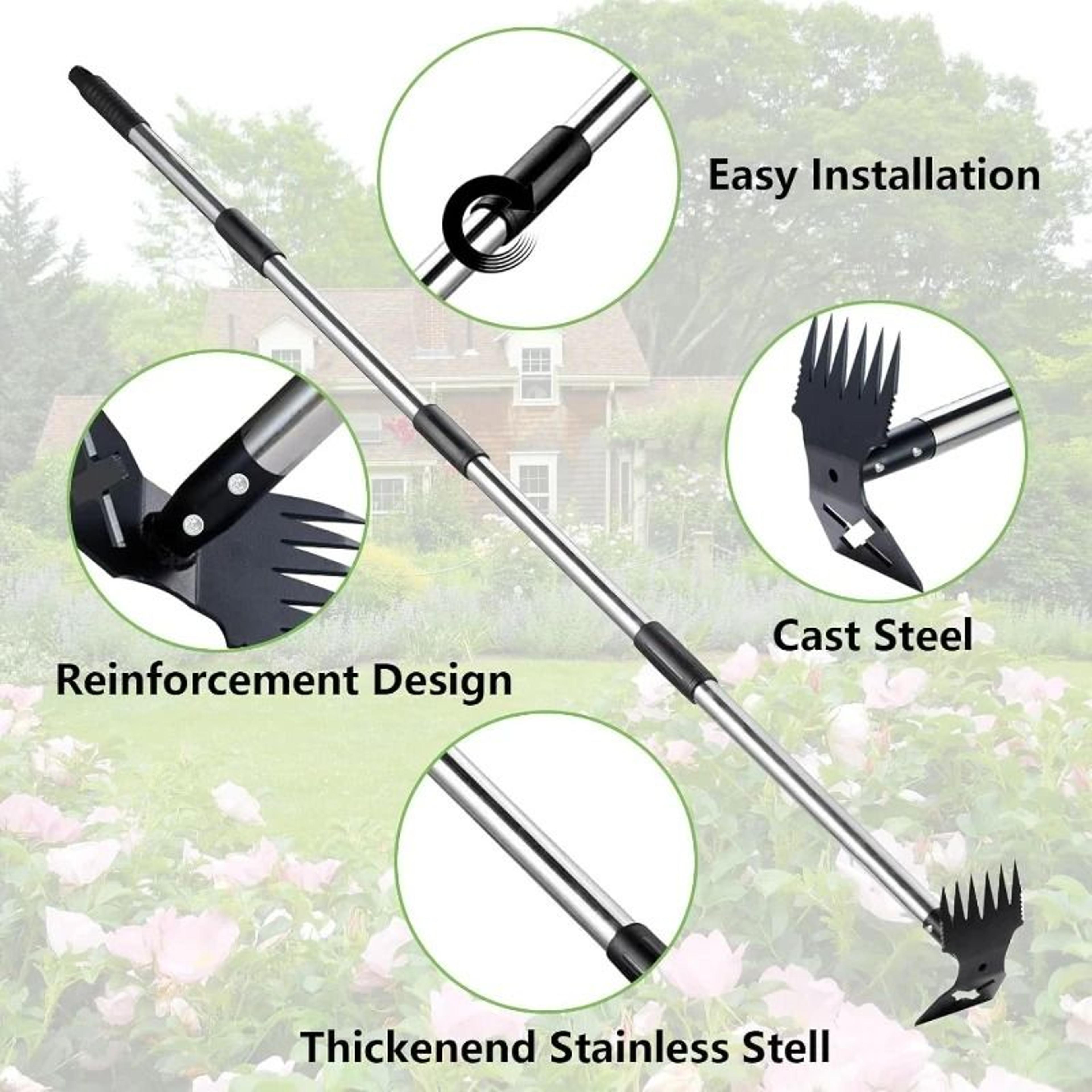 2in1 Assembly Weed Puller And Garden Hoe With 148cm Adjustable Handle 4