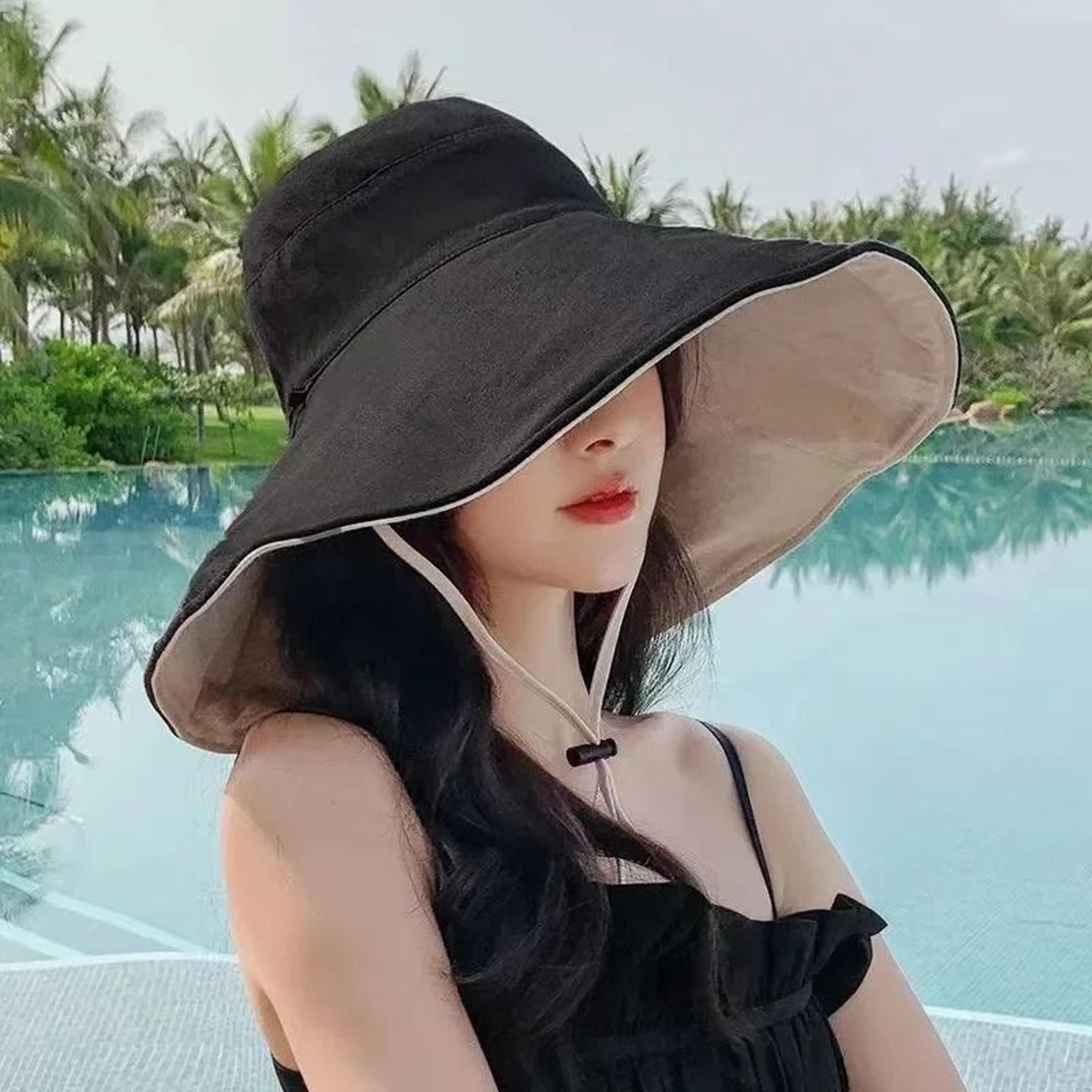 WideBrimmed UV Resistant Sun Hat For Women  Foldable Beach  Hiking Fisherman Hat 0