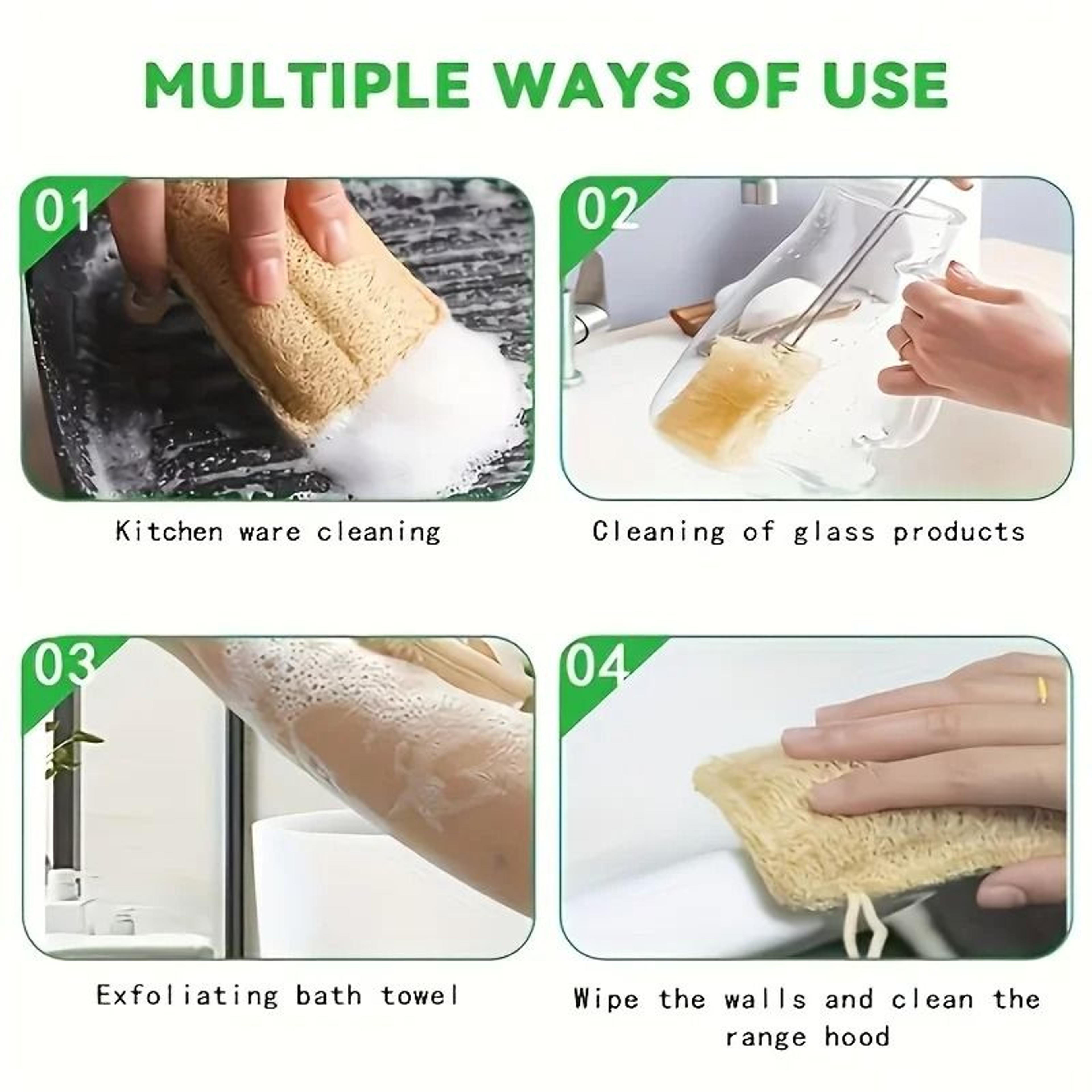 10pcs Natural Loofah Sponges Exfoliating Body Scrubber For Gentle Cleansing 4
